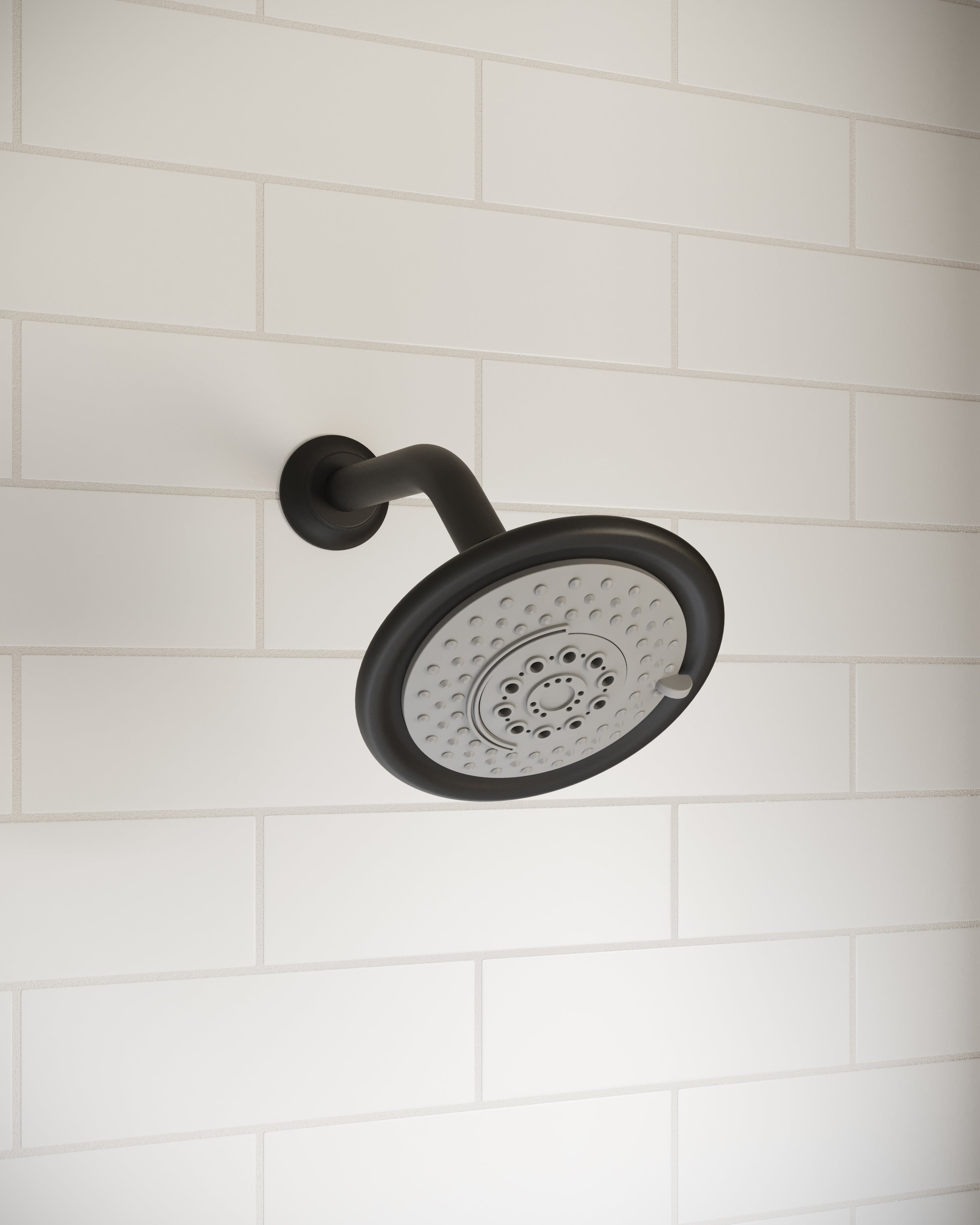Emerson 45-Degree 8" Shower Arm with Flange in Matte Black