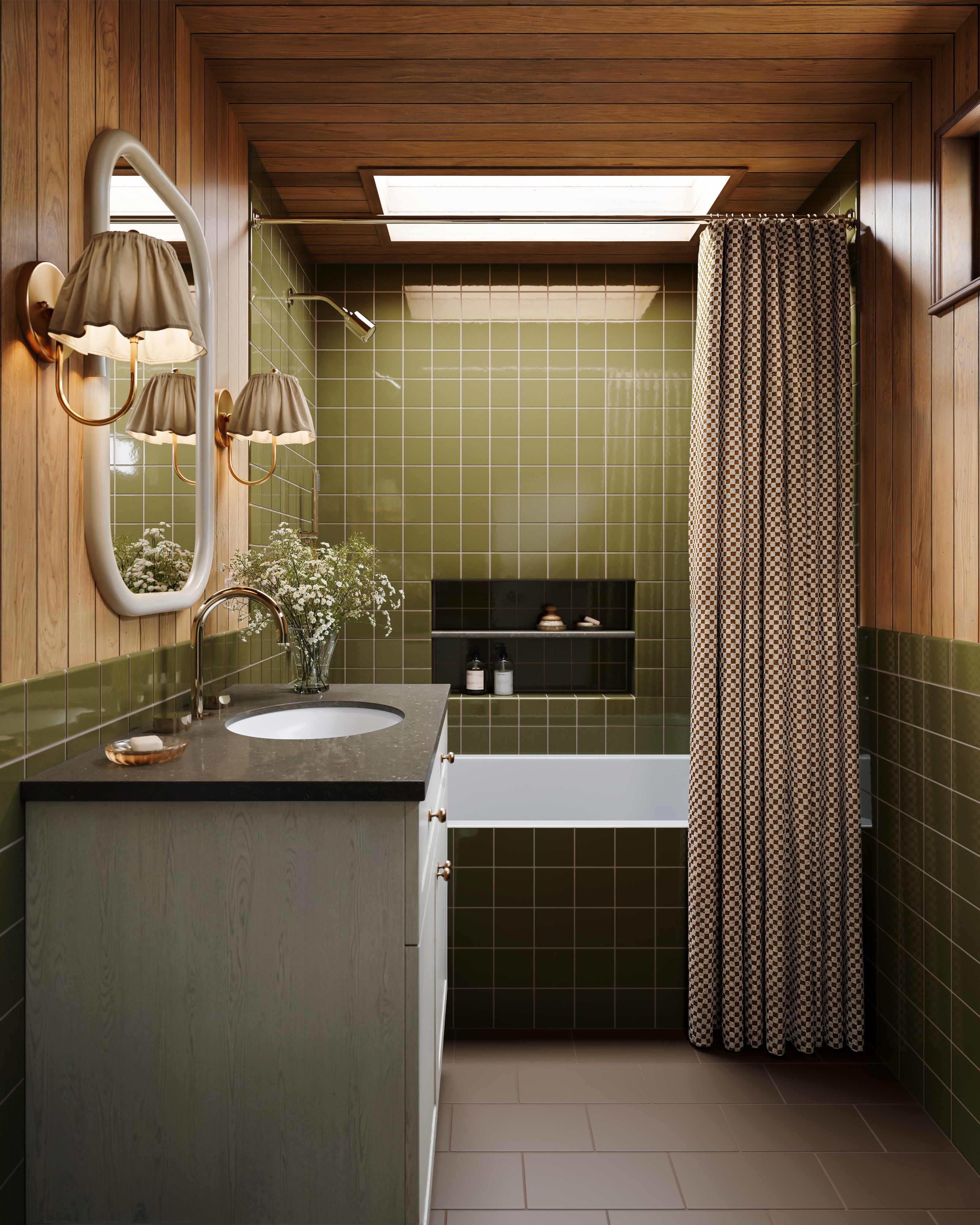 4x4 Natural Press Ceramic Tile in Sap Green Gloss