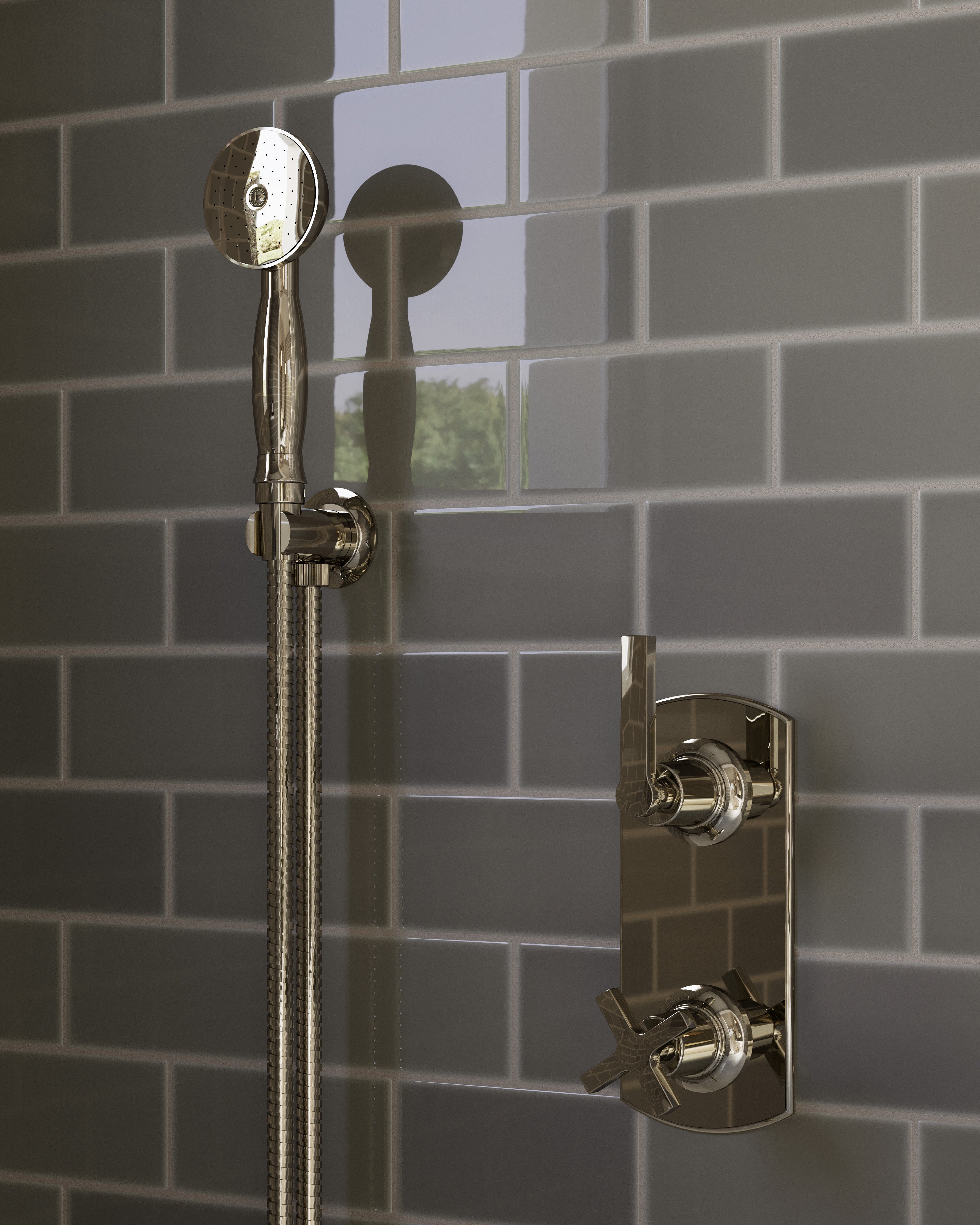 Emerson Thermostatic Tub/ Shower/ Handshower - Lever Handle in Polished Nickel