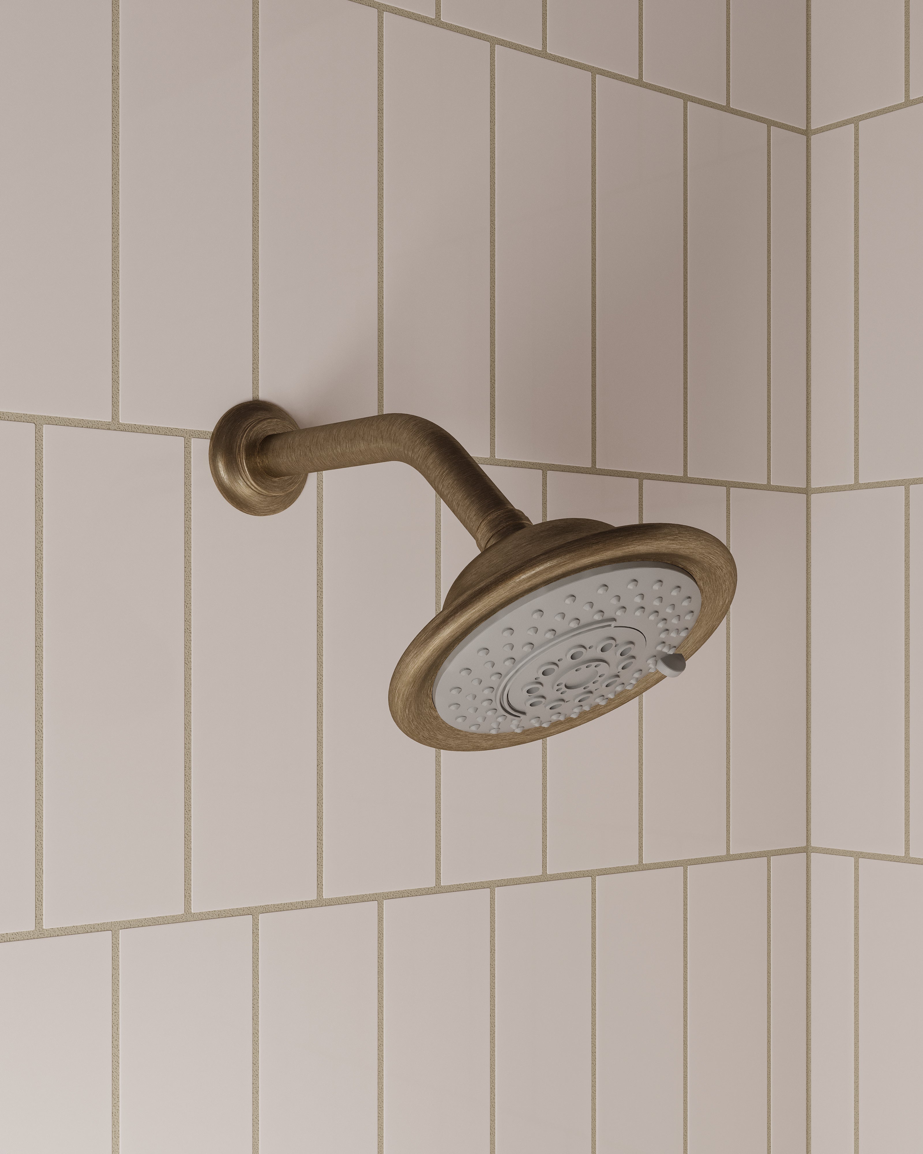 Emerson 45-Degree 8" Shower Arm with Flange in Antique Brass