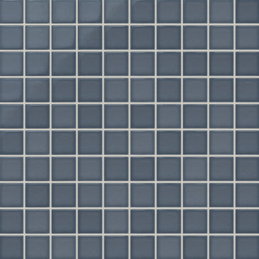 2x2 Straight Set Sheeted Original Ceramic Mosaic Tile in Nautical Gloss