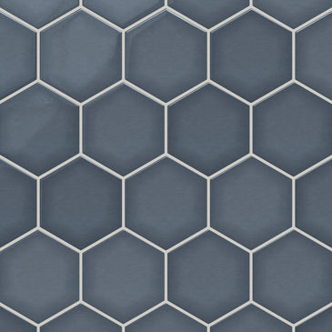 6" Hexagon Original Ceramic Tile in Nautical Gloss