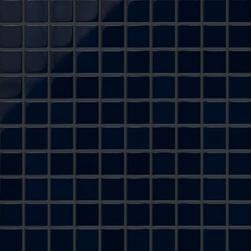 2x2 Straight Set Sheeted Original Ceramic Mosaic Tile in Navy Blue Gloss