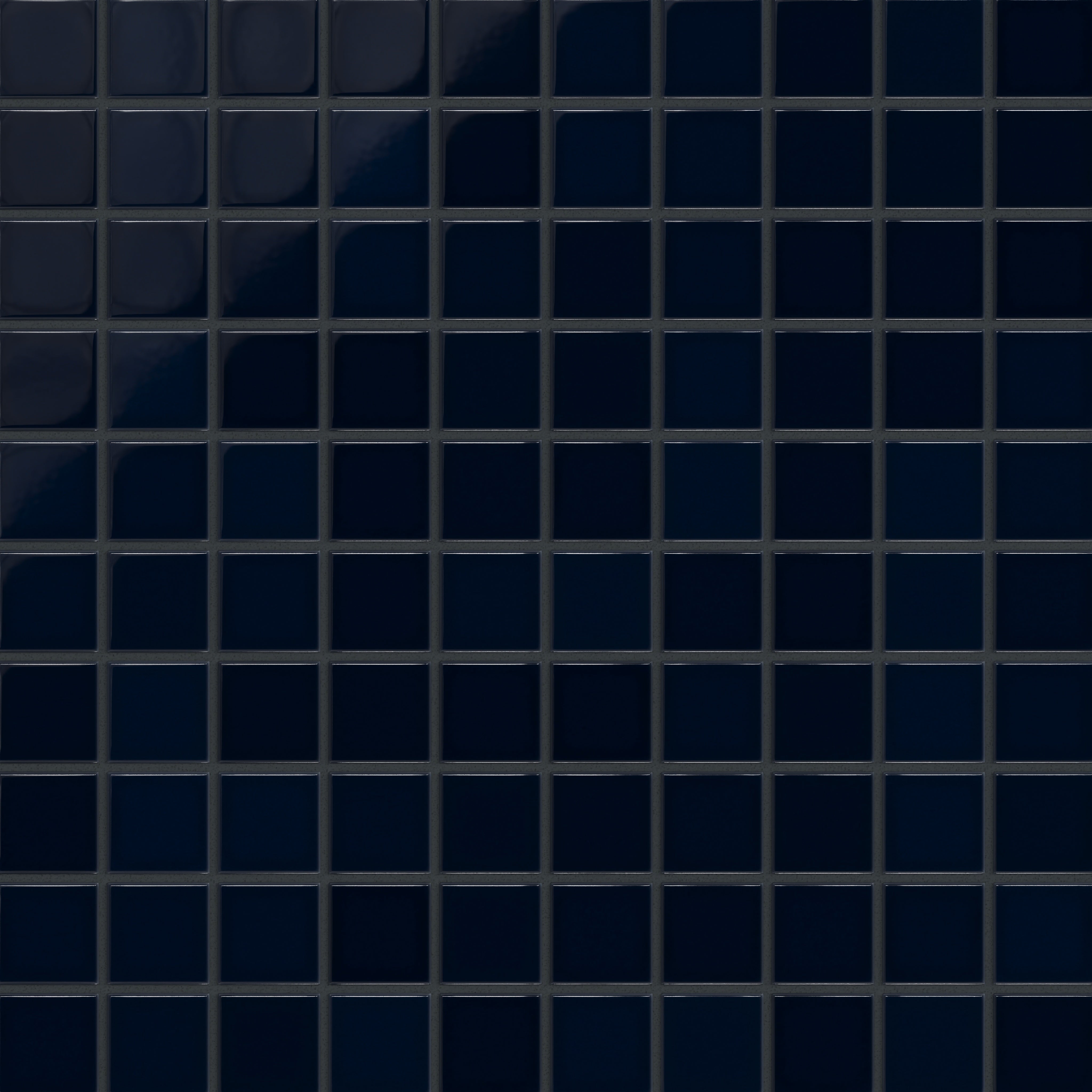2x2 Straight Set Sheeted Original Ceramic Mosaic Tile in Navy Blue Gloss
