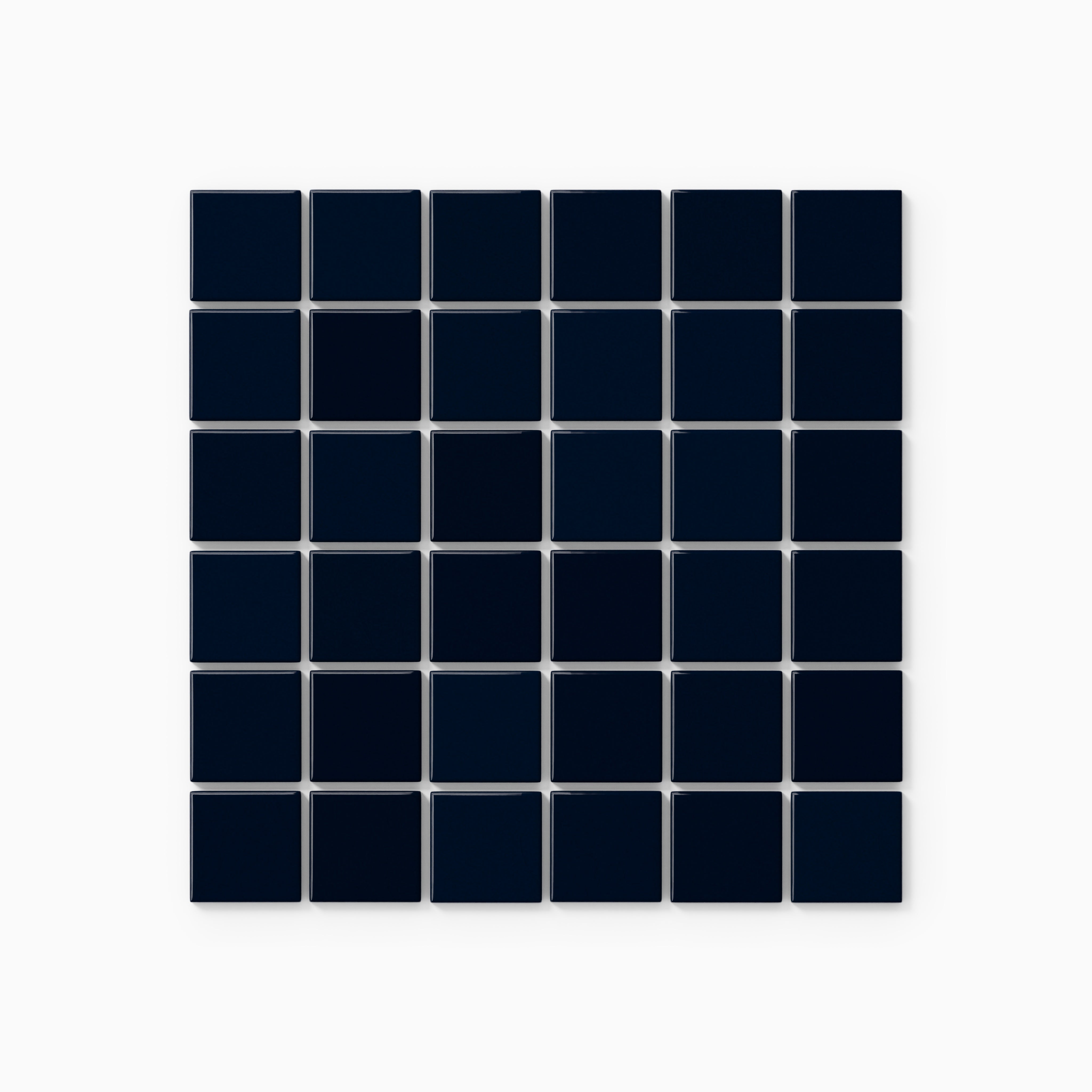2x2 Straight Set Sheeted Original Ceramic Mosaic Tile in Navy Blue Gloss