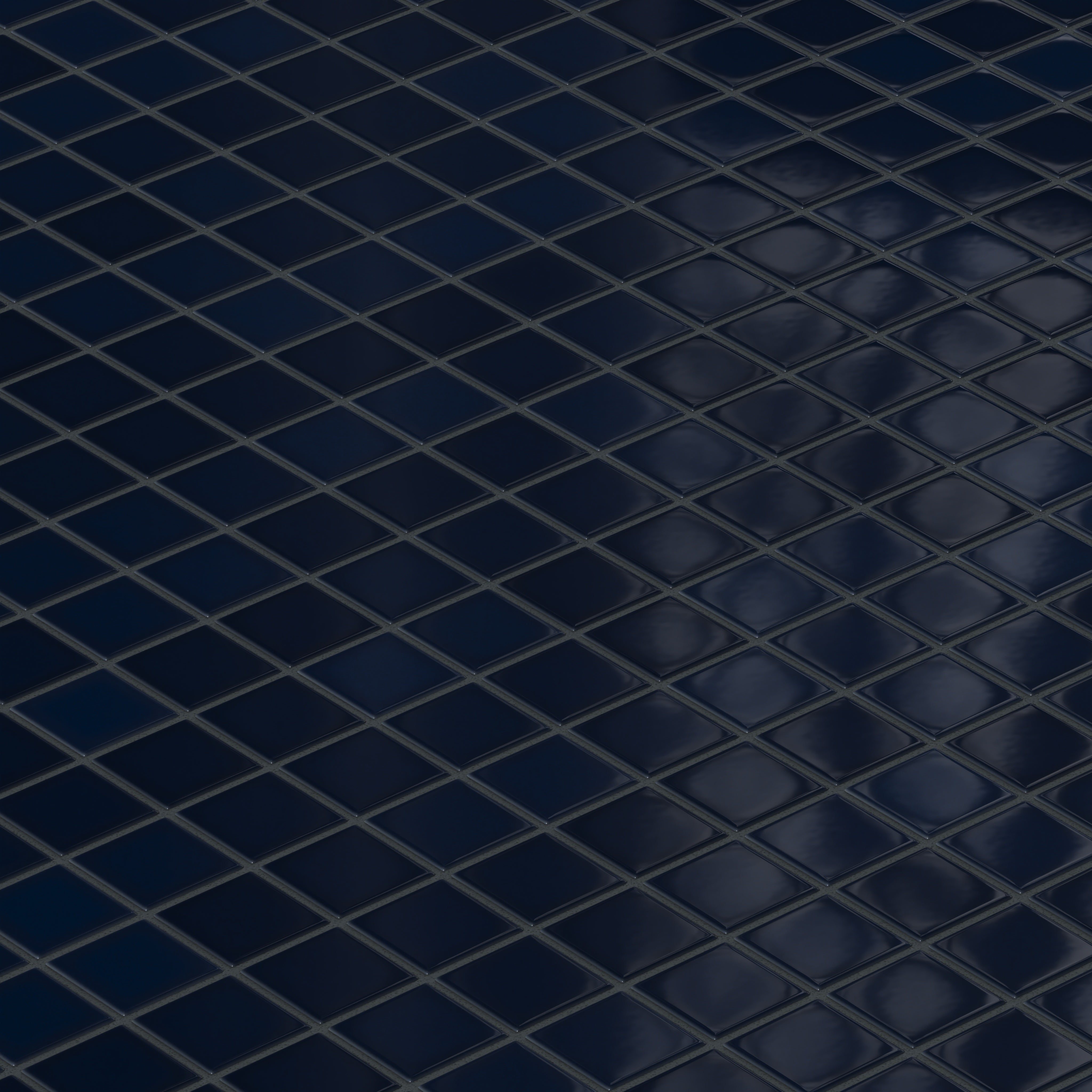 2x2 Straight Set Sheeted Original Ceramic Mosaic Tile in Navy Blue Gloss
