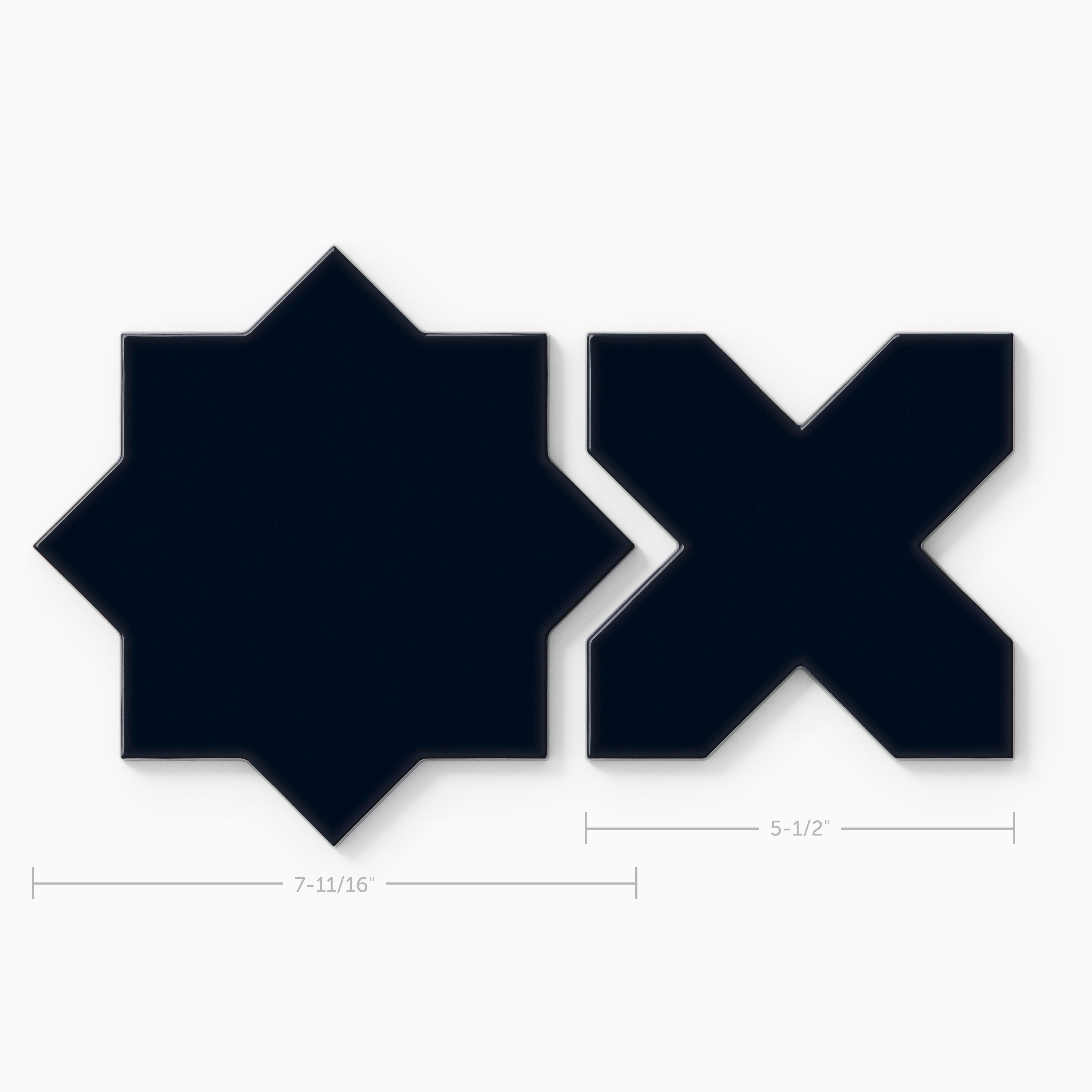 Star & Cross Original Ceramic Tile in Navy Blue Gloss