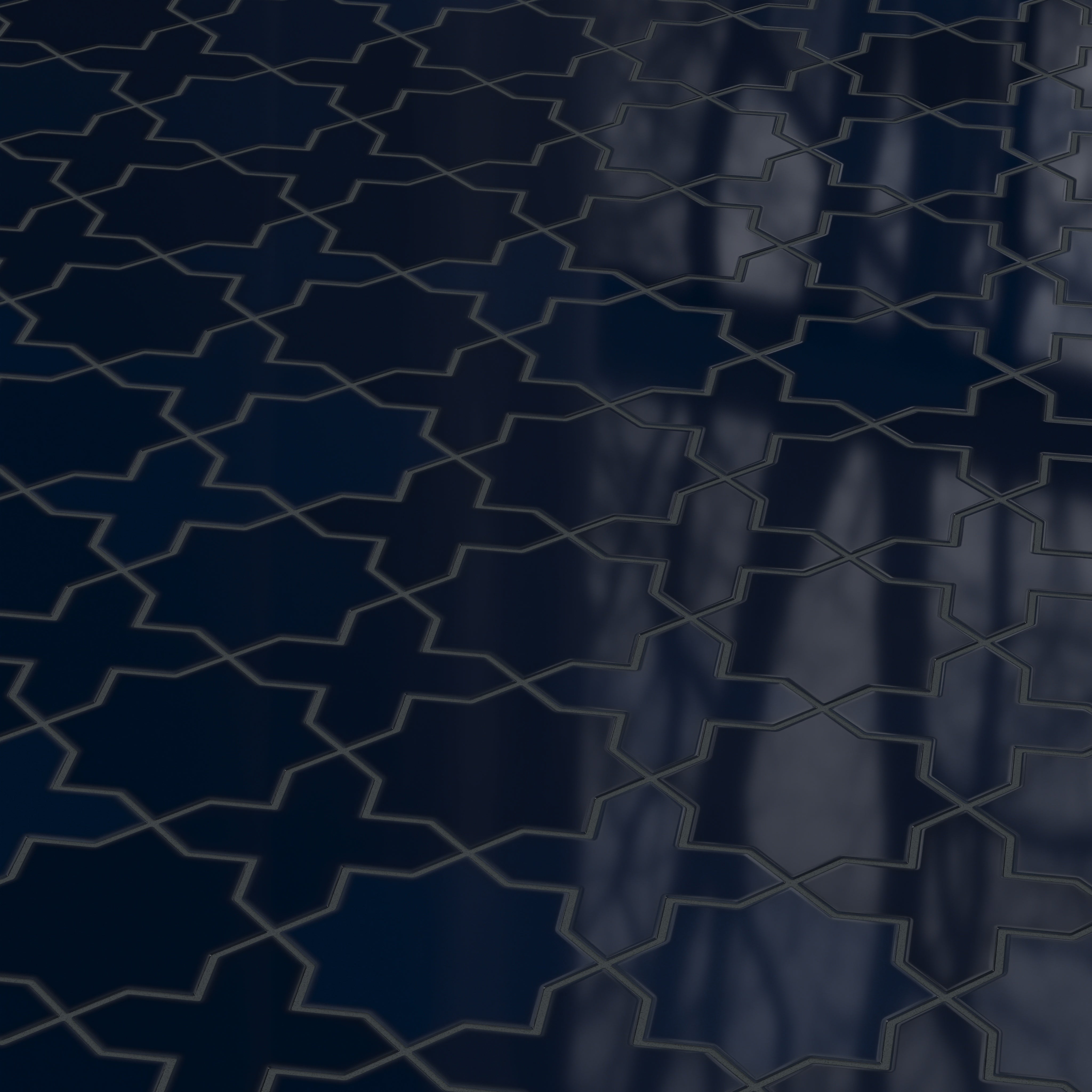 Star & Cross Original Ceramic Tile in Navy Blue Gloss