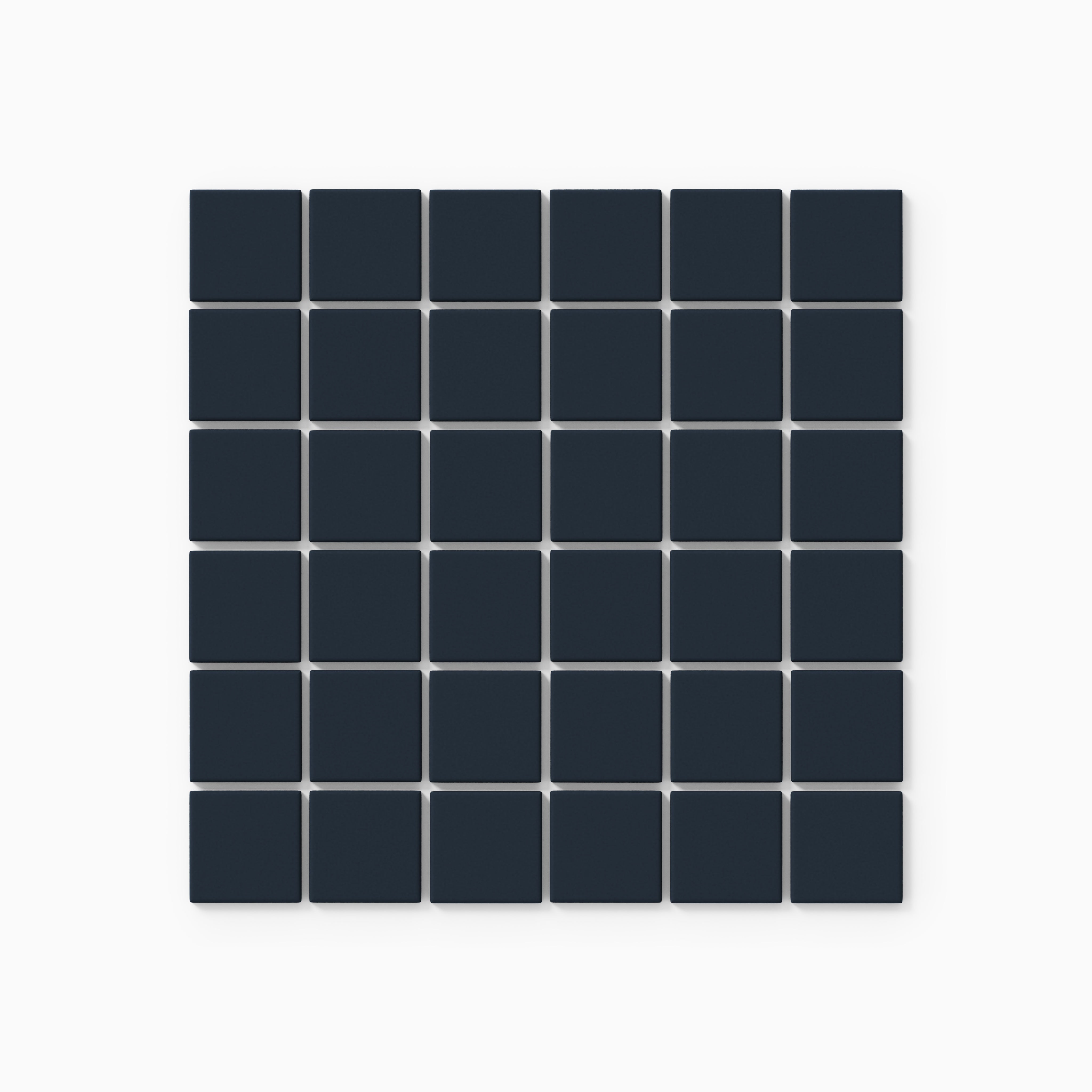 2x2 Straight Set Sheeted Original Ceramic Mosaic Tile in Navy Blue Matte