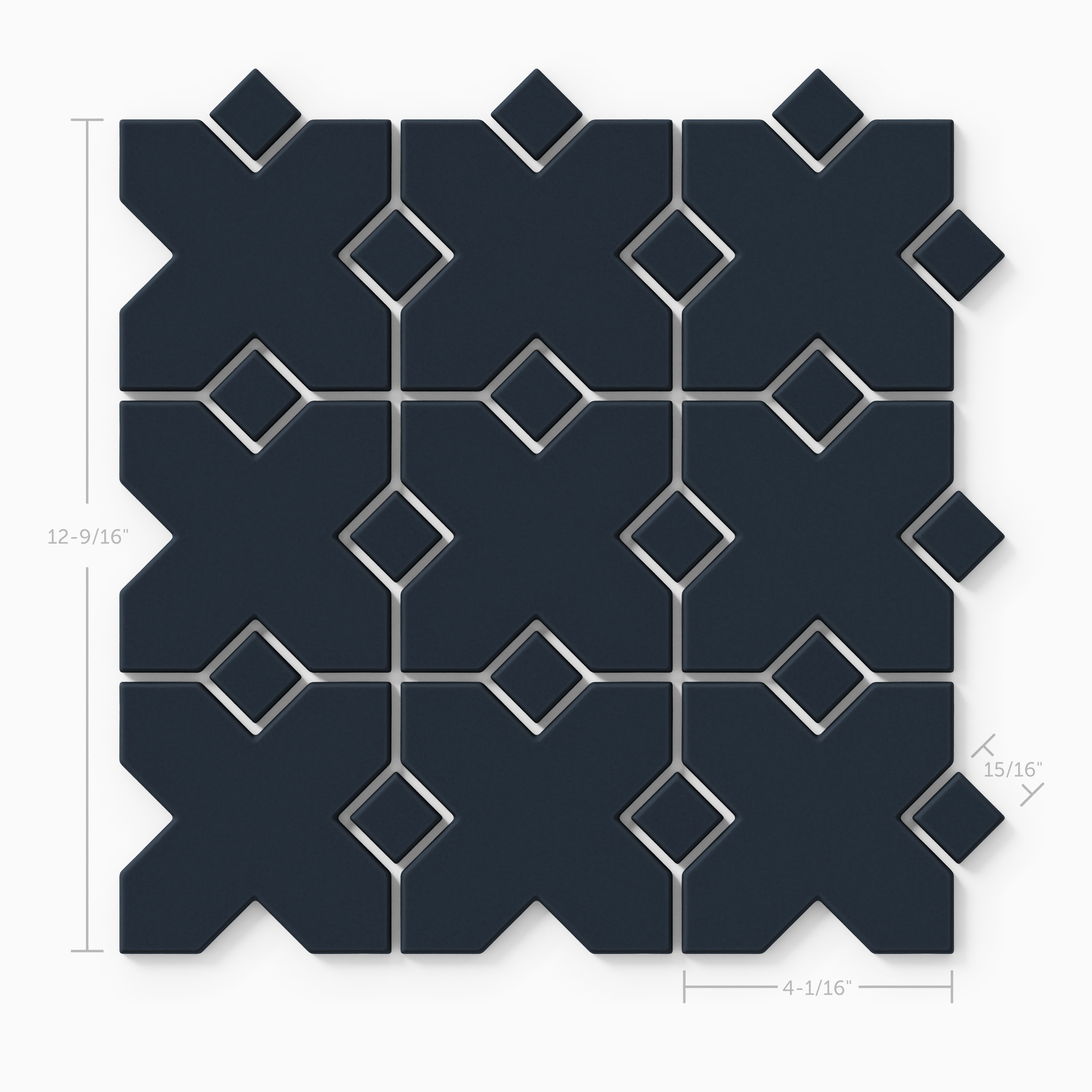 Hacienda Sheeted Original Ceramic Tile in Navy Blue Matte