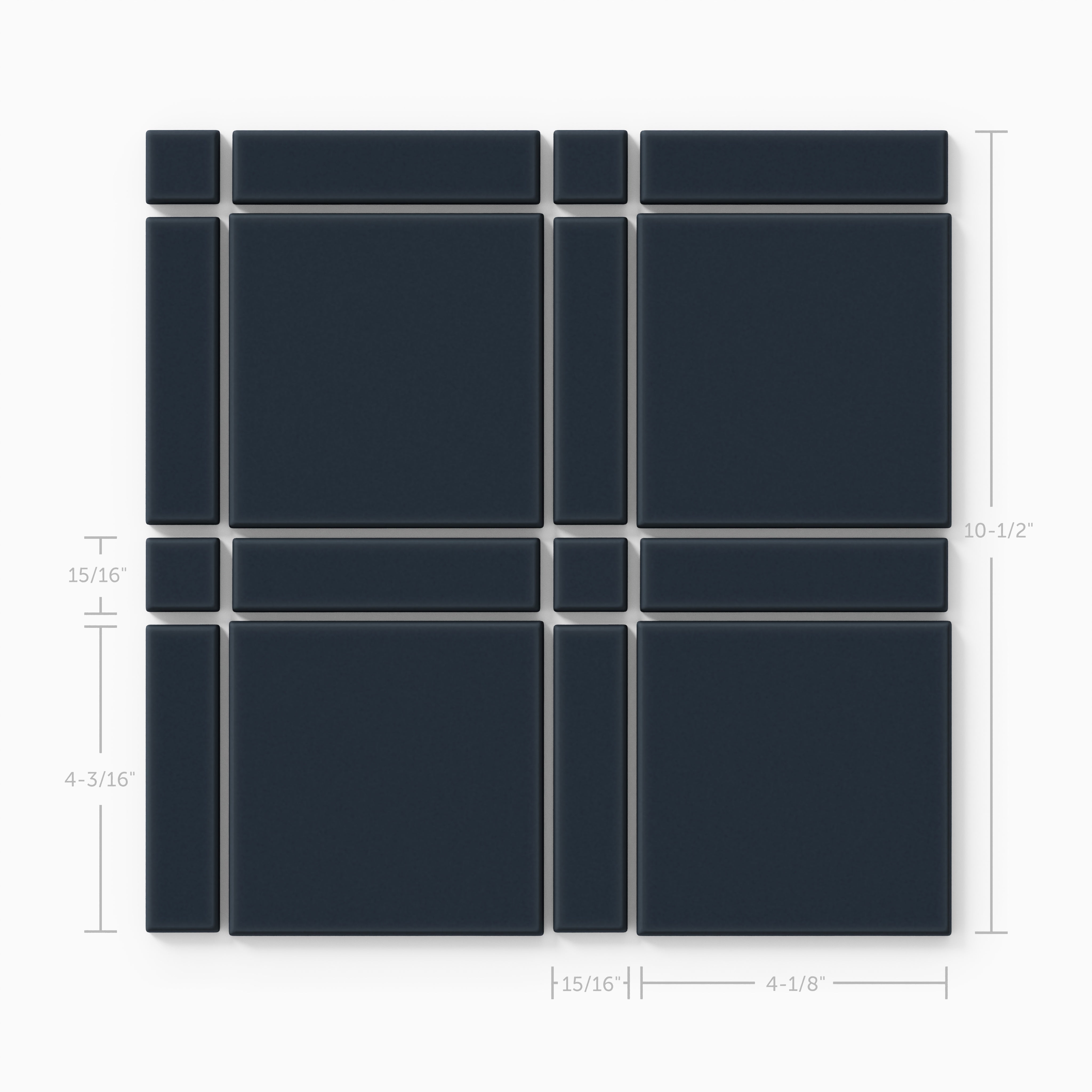 Lattice Sheeted Original Ceramic Tile in Navy Blue Matte