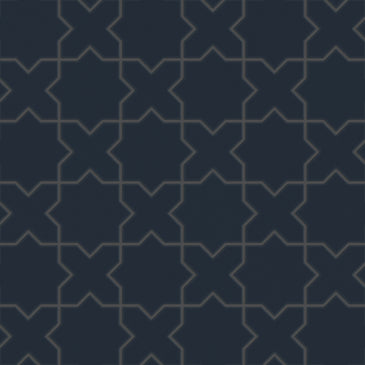 Mini Star & Cross Original Ceramic Tile in Navy Blue Matte