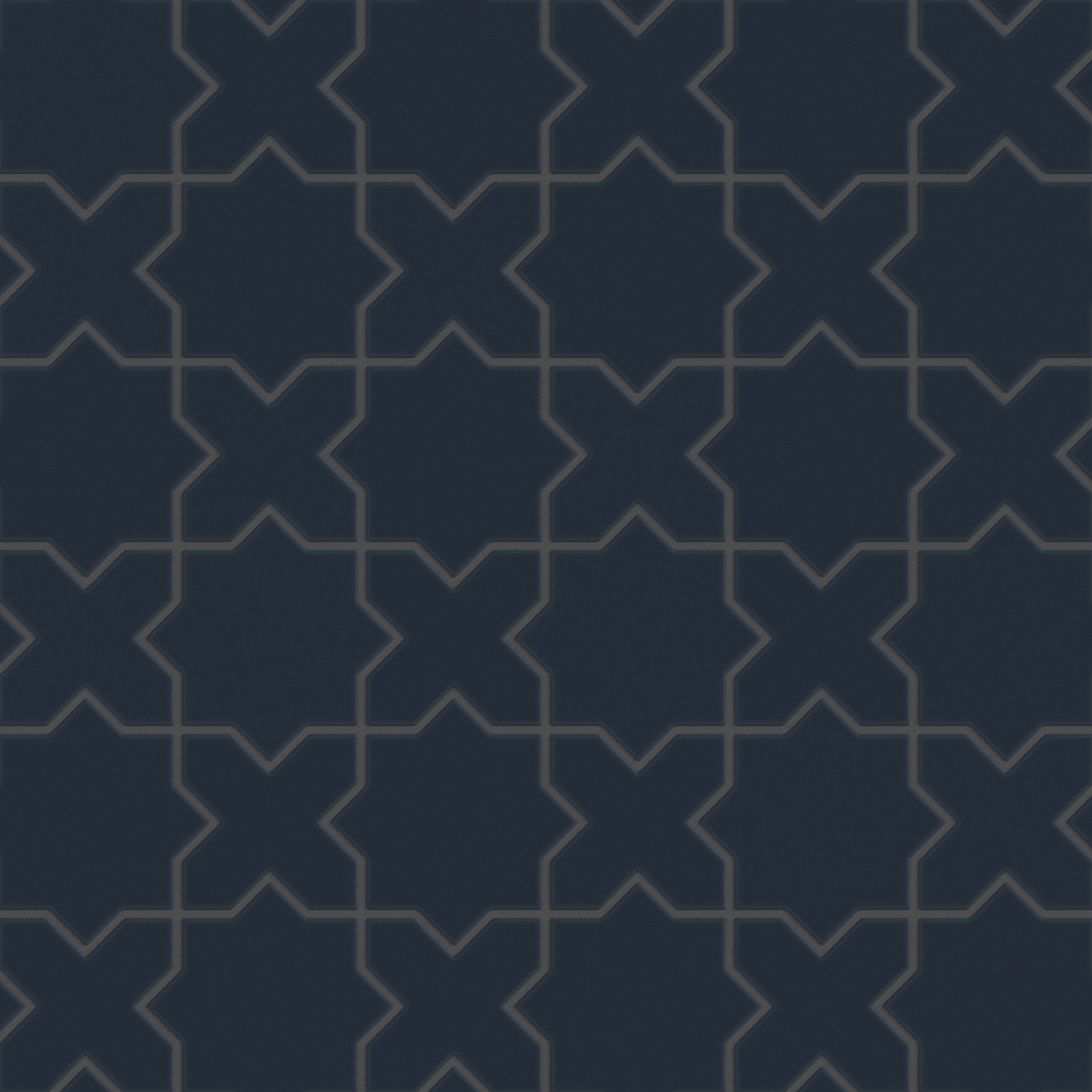 Mini Star & Cross Original Ceramic Tile in Navy Blue Matte