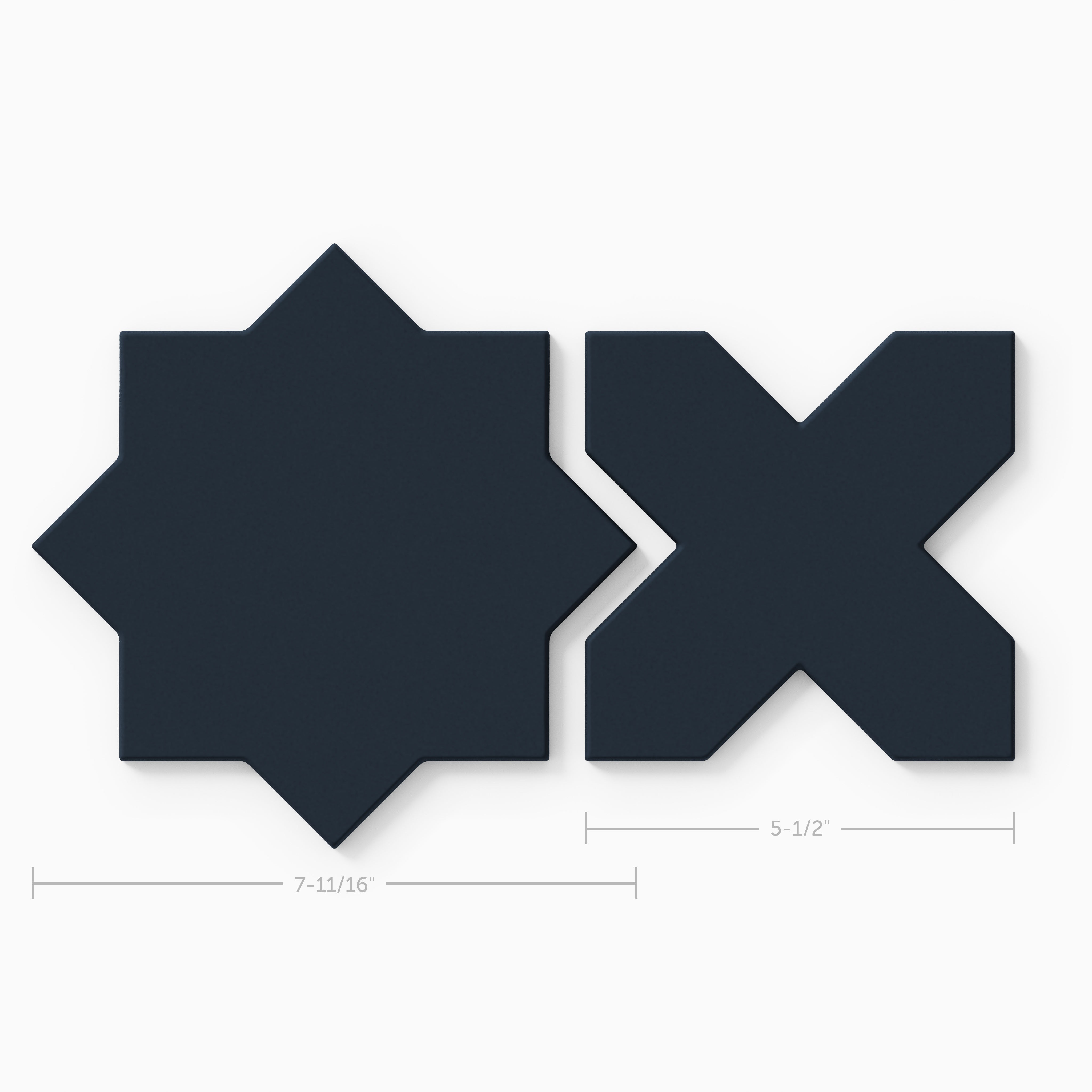 Star & Cross Original Ceramic Tile in Navy Blue Matte