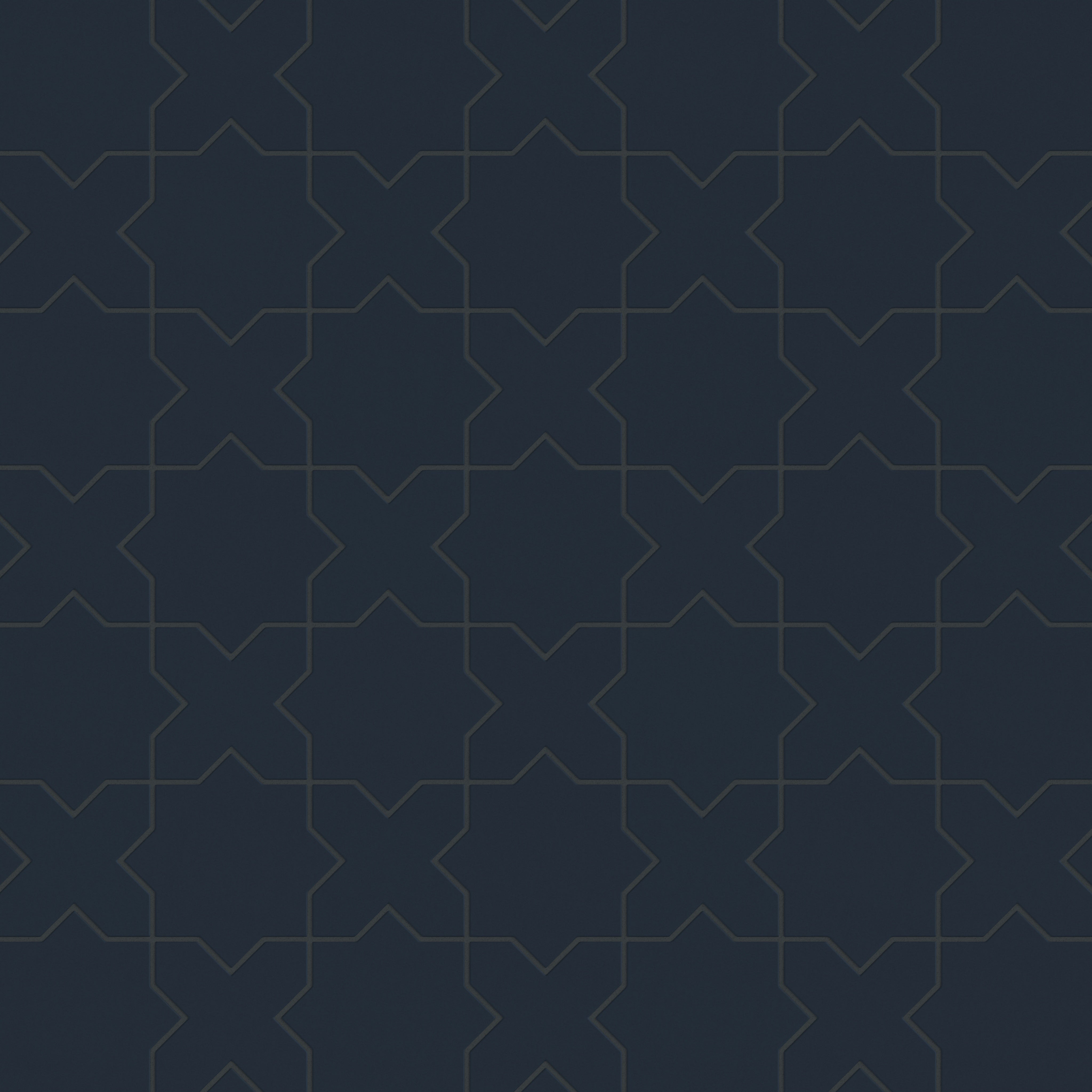 Star & Cross Original Ceramic Tile in Navy Blue Matte