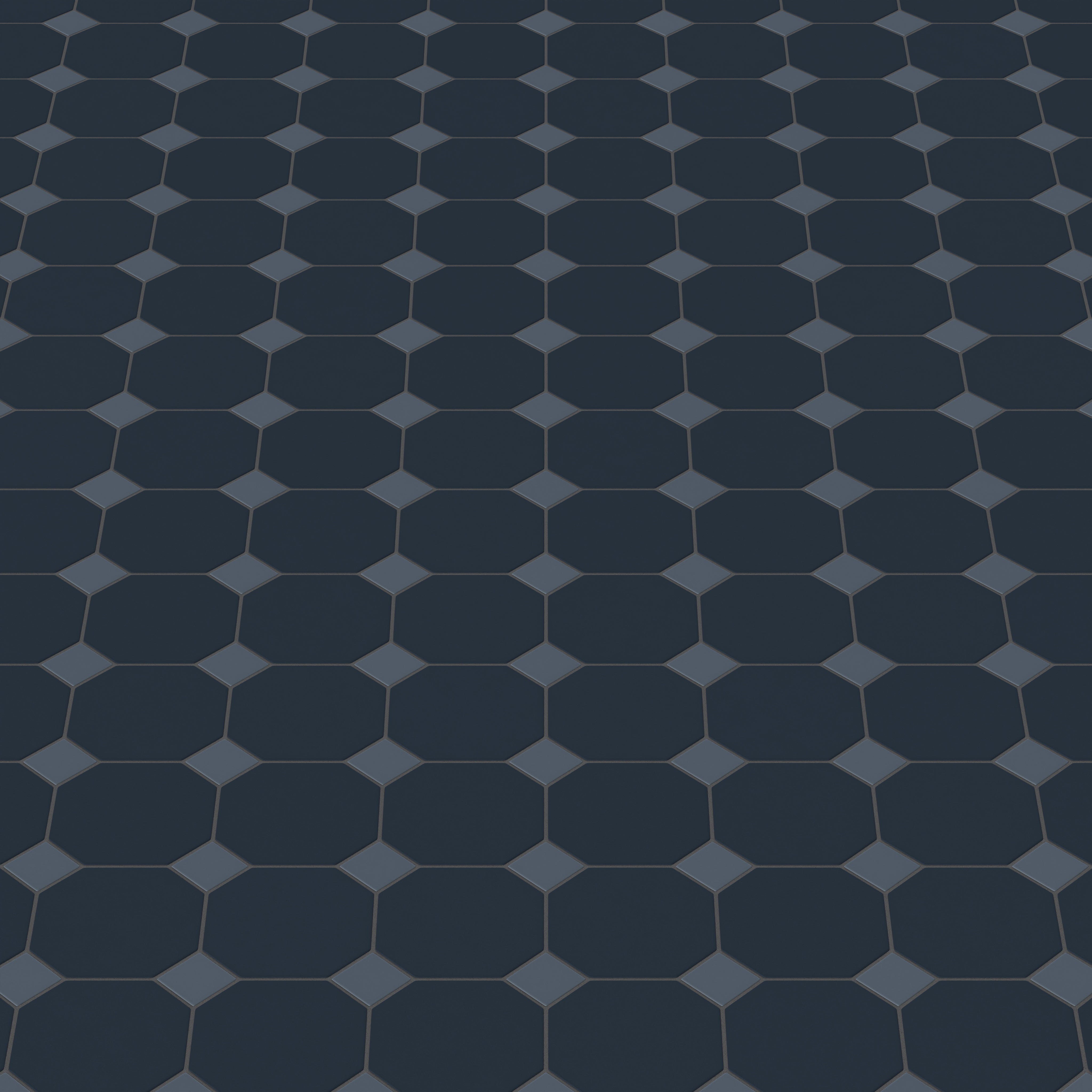 Gramercy Original Ceramic Tile in Navy Blue Matte & Slate Blue Matte