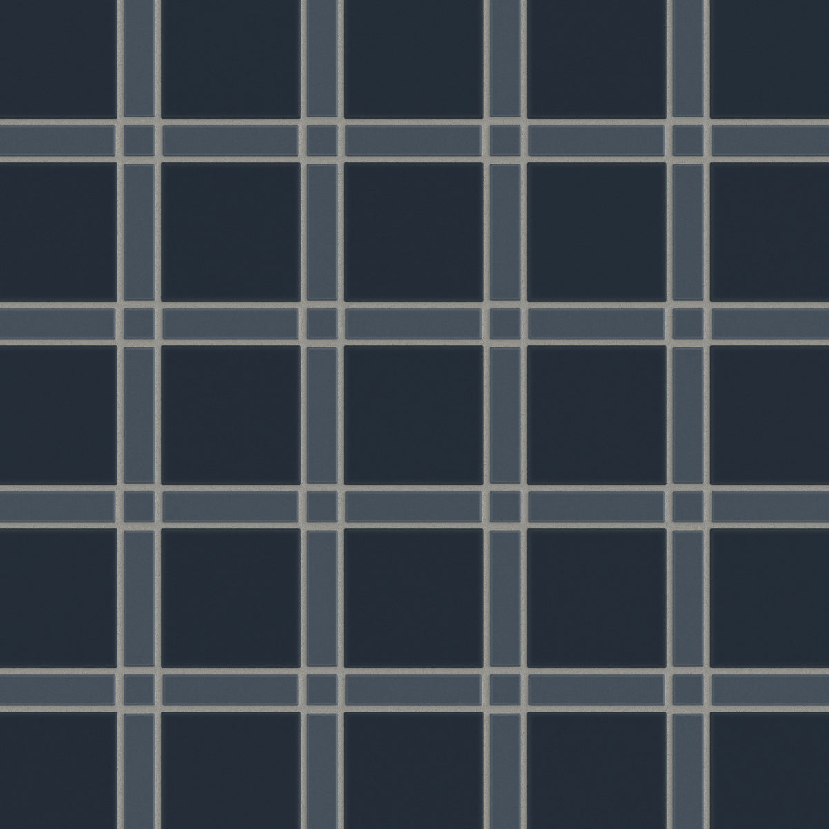 Slate Blue & Navy Lattice Sheeted Matte Original Ceramic Tile
