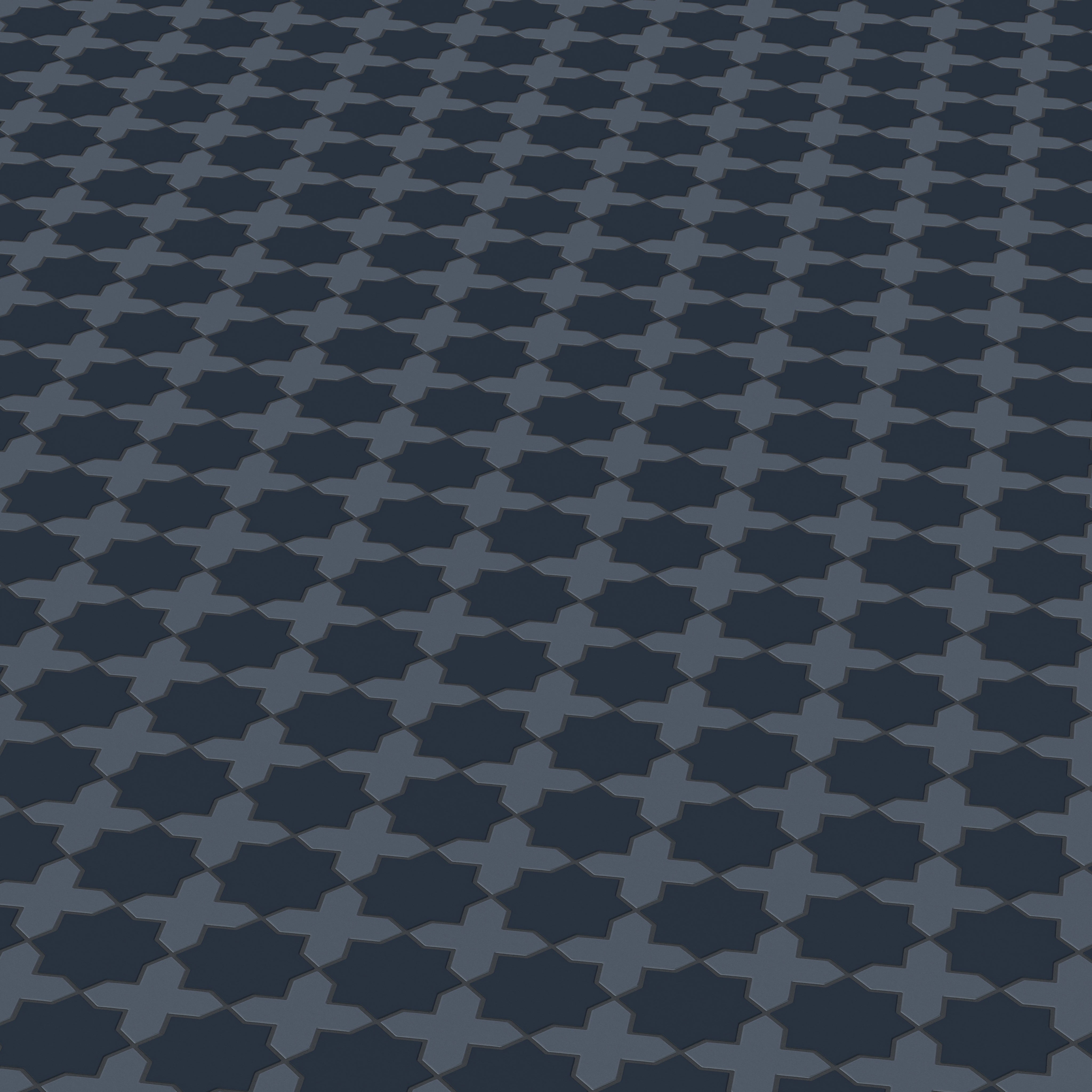 Mini Star & Cross Original Ceramic Tile in Navy Blue Matte & Slate Blue Matte