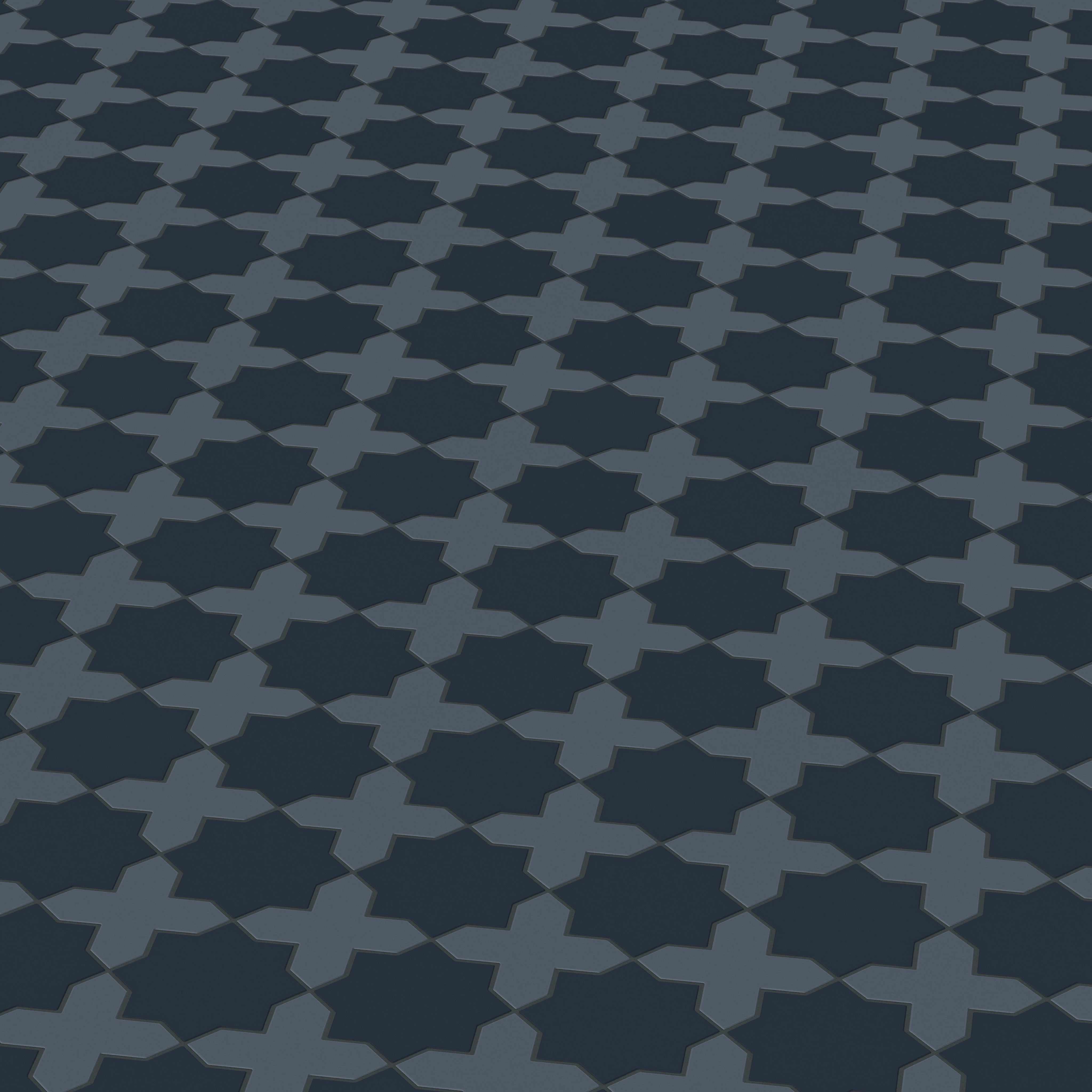 Star & Cross Original Ceramic Tile in Navy Blue Matte & Slate Blue Matte