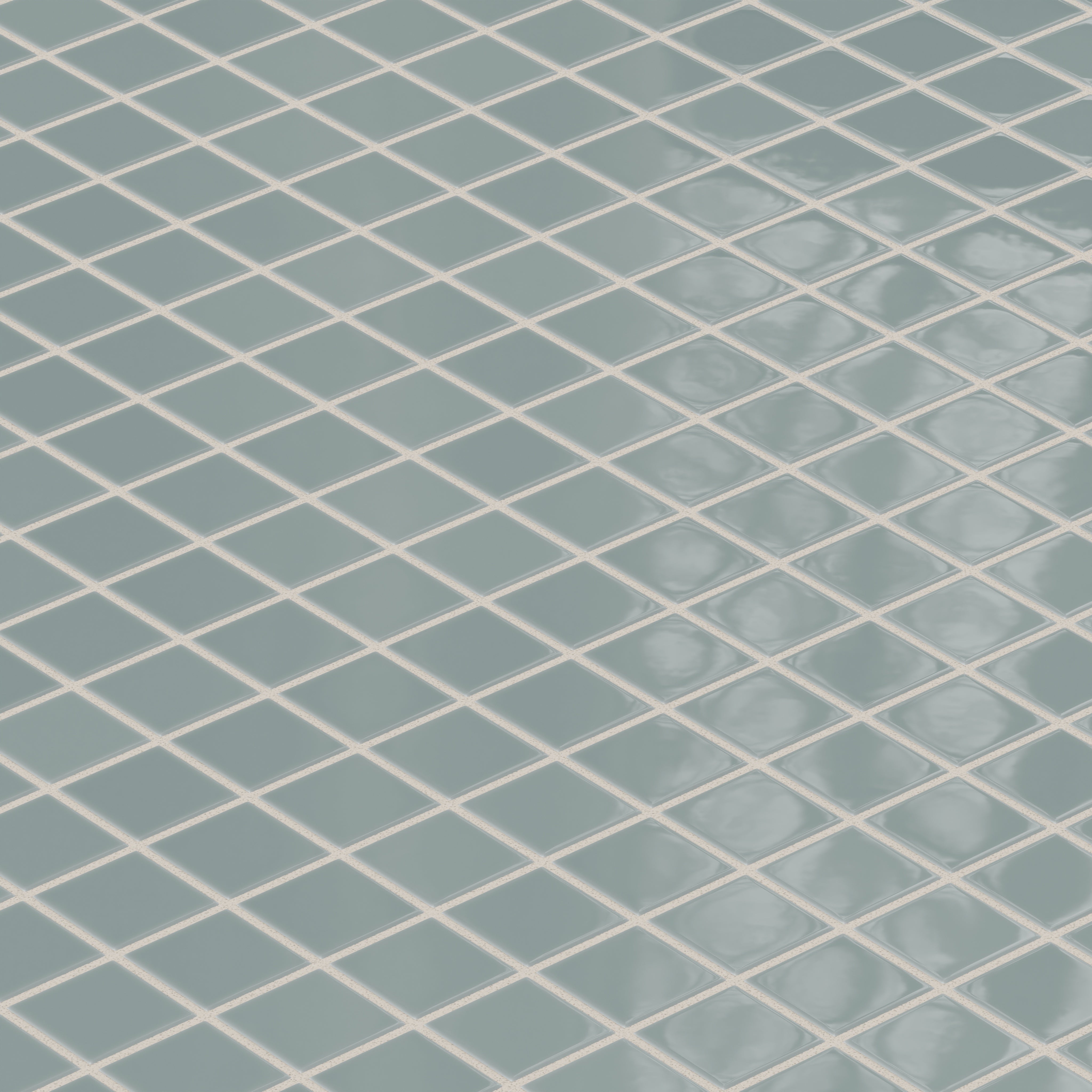2x2 Straight Set Sheeted Natural Press Ceramic Mosaic Tile in North Fork Gloss