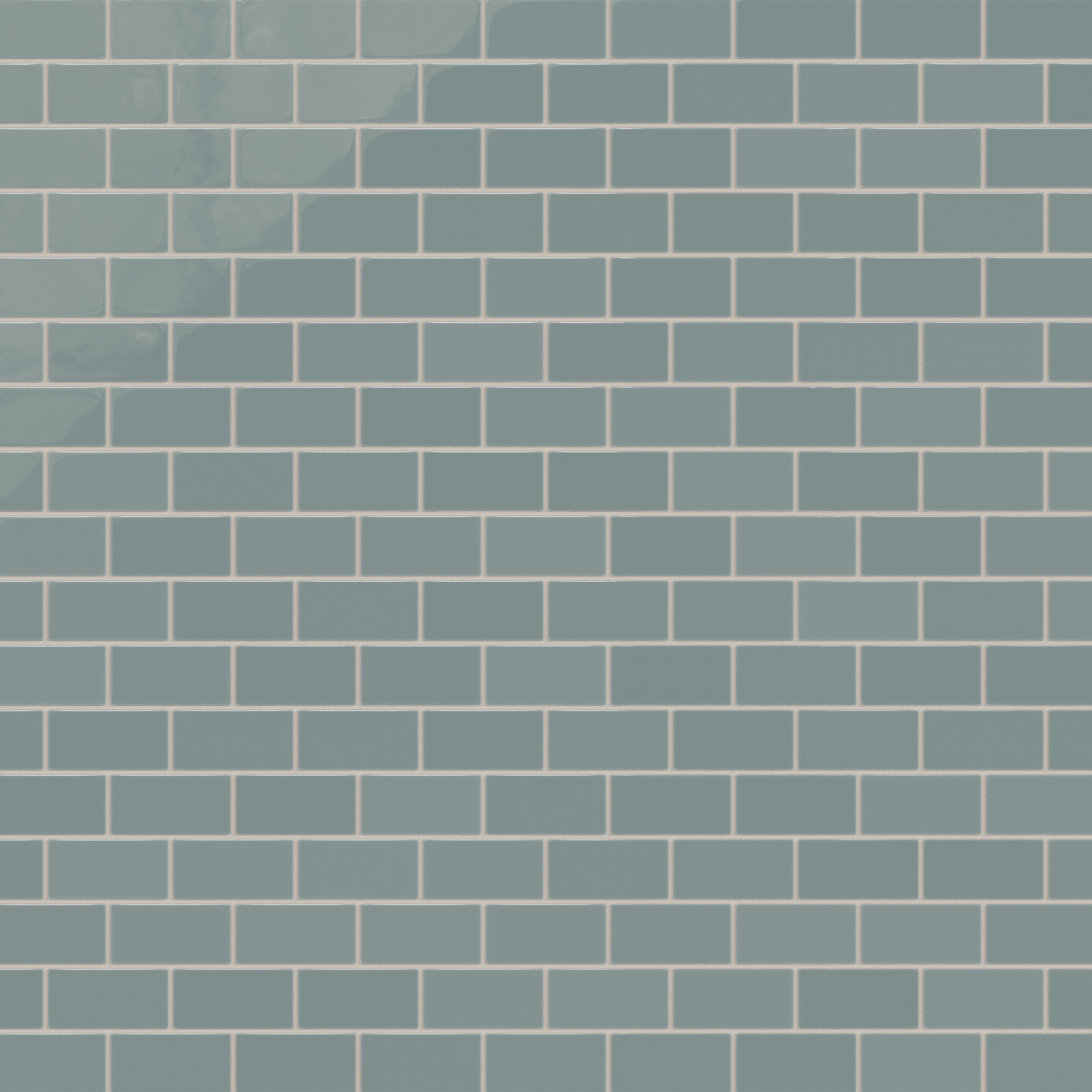 2x4 Half Offset Sheeted Natural Press Ceramic Mosaic Tile in North Fork Gloss