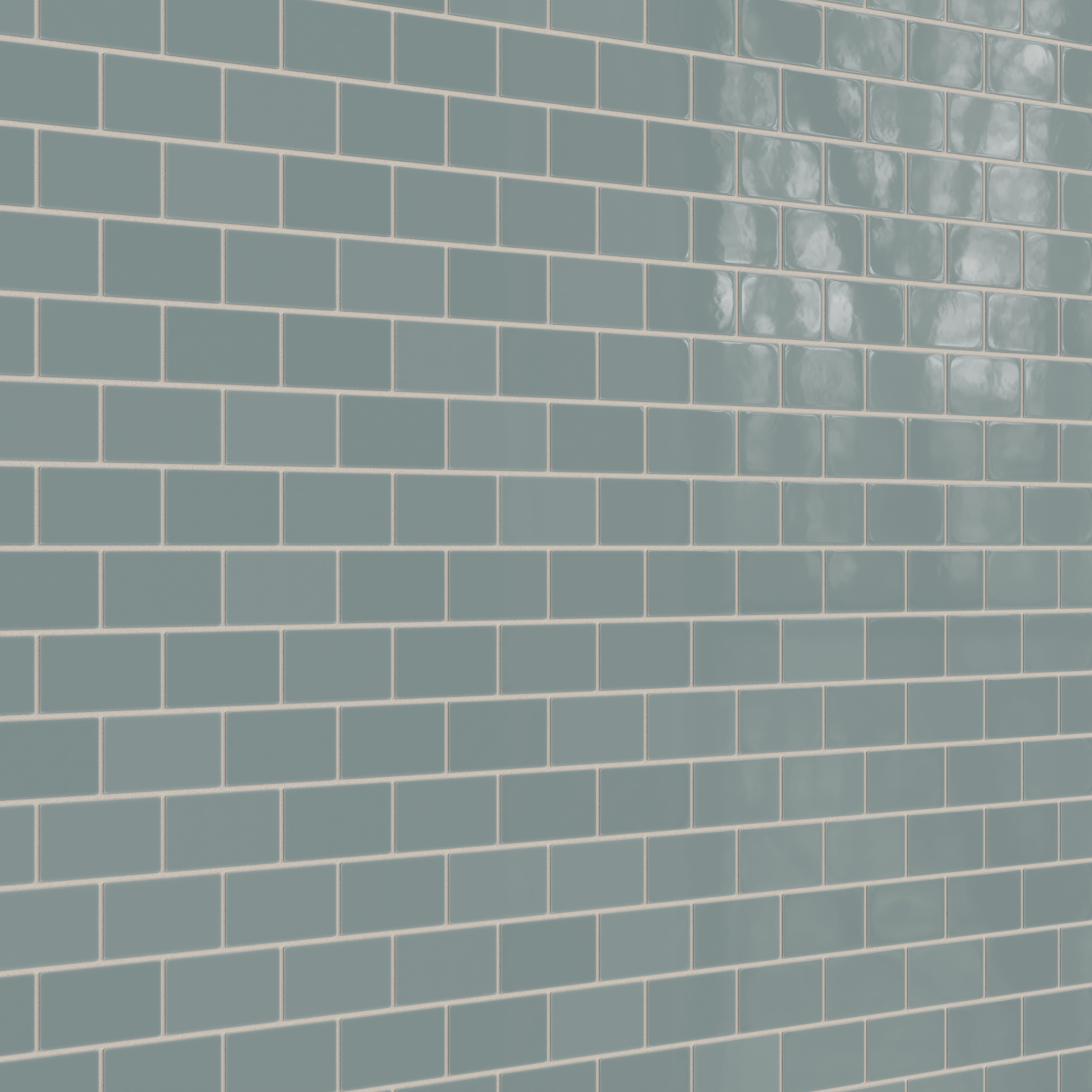 2x4 Half Offset Sheeted Natural Press Ceramic Mosaic Tile in North Fork Gloss