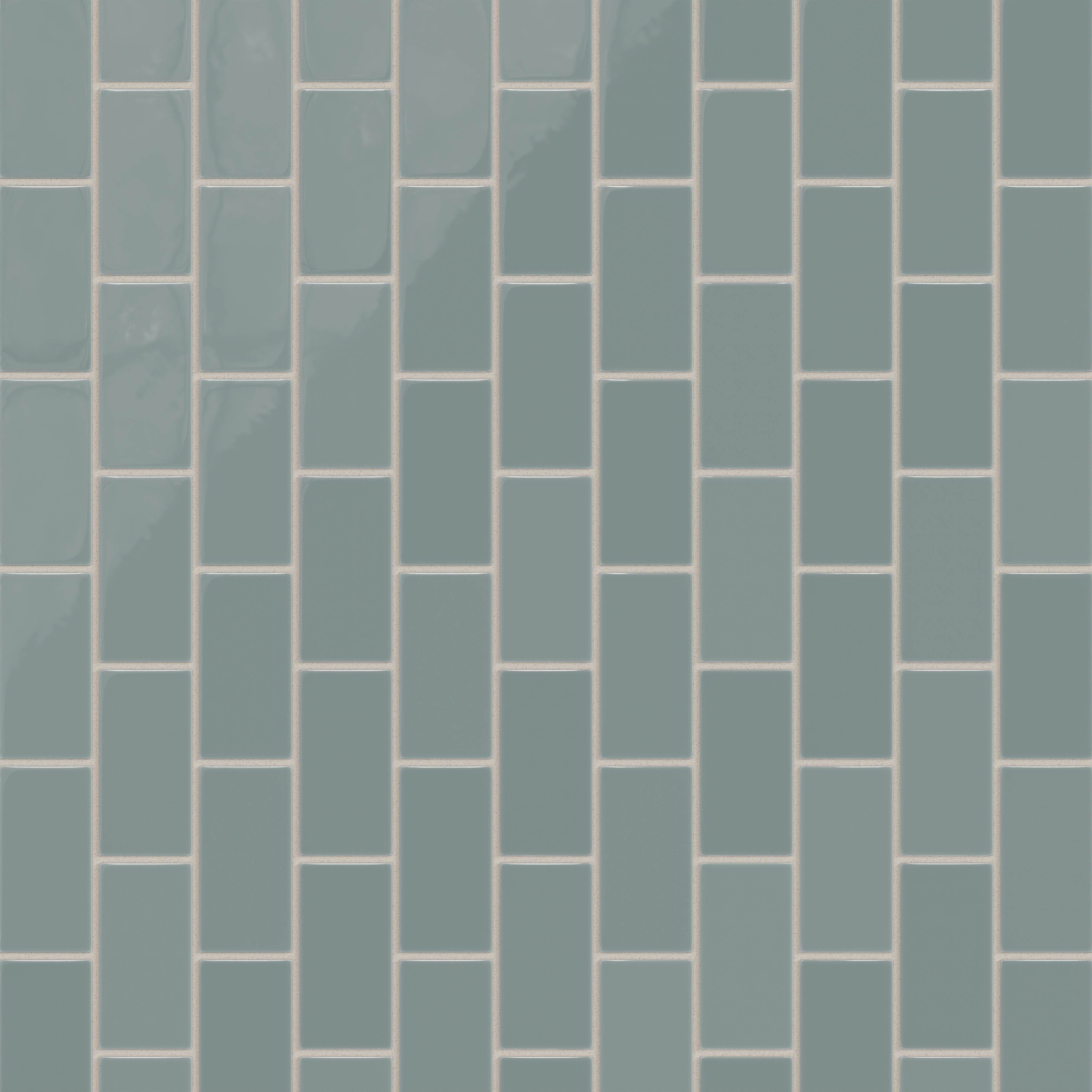2x4 Half Offset Sheeted Natural Press Ceramic Mosaic Tile in North Fork Gloss