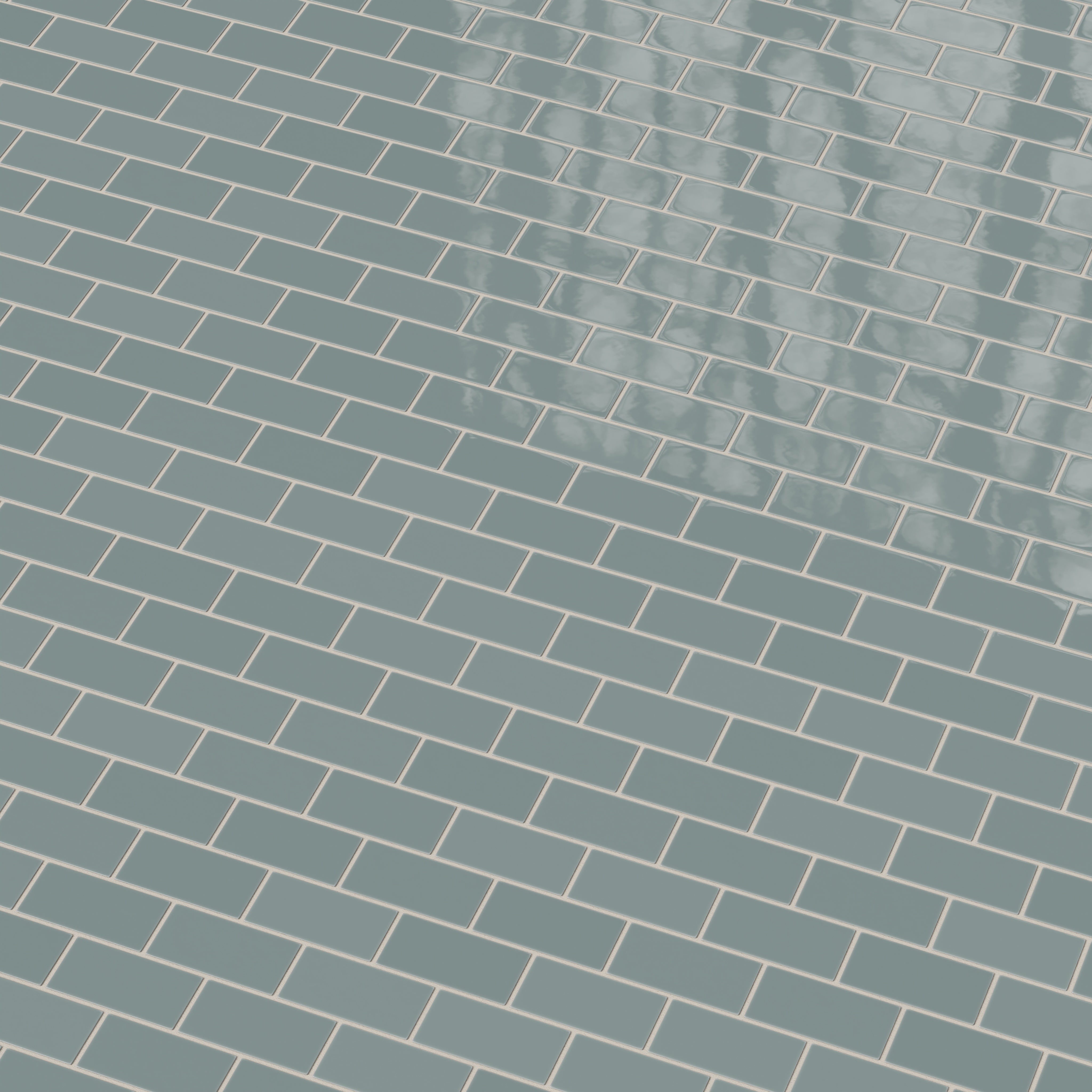 2x4 Half Offset Sheeted Natural Press Ceramic Mosaic Tile in North Fork Gloss