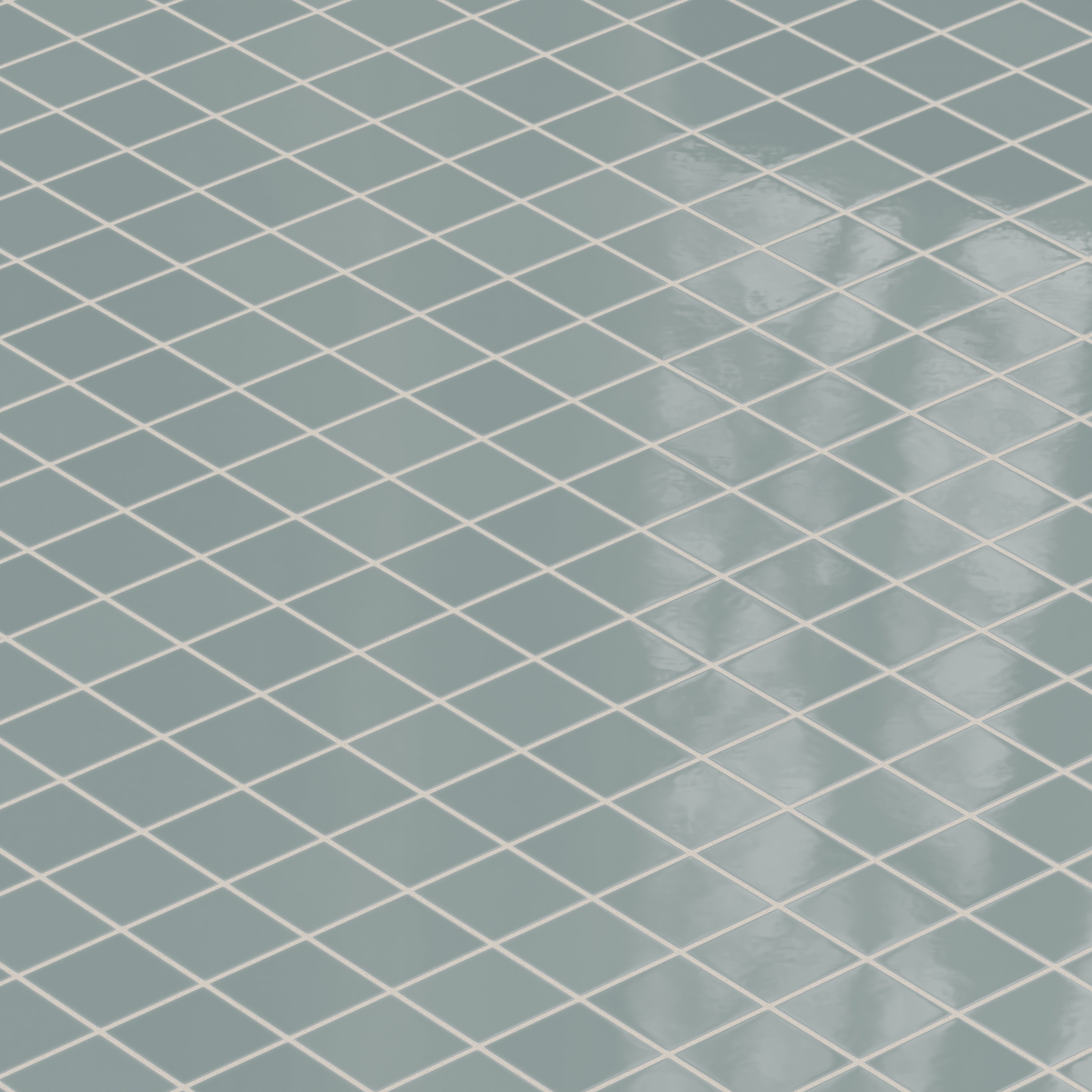 3x3 Straight Set Sheeted Natural Press Ceramic Mosaic Tile in North Fork Gloss