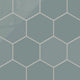 8" Hexagon Natural Press Ceramic Tile in North Fork Gloss