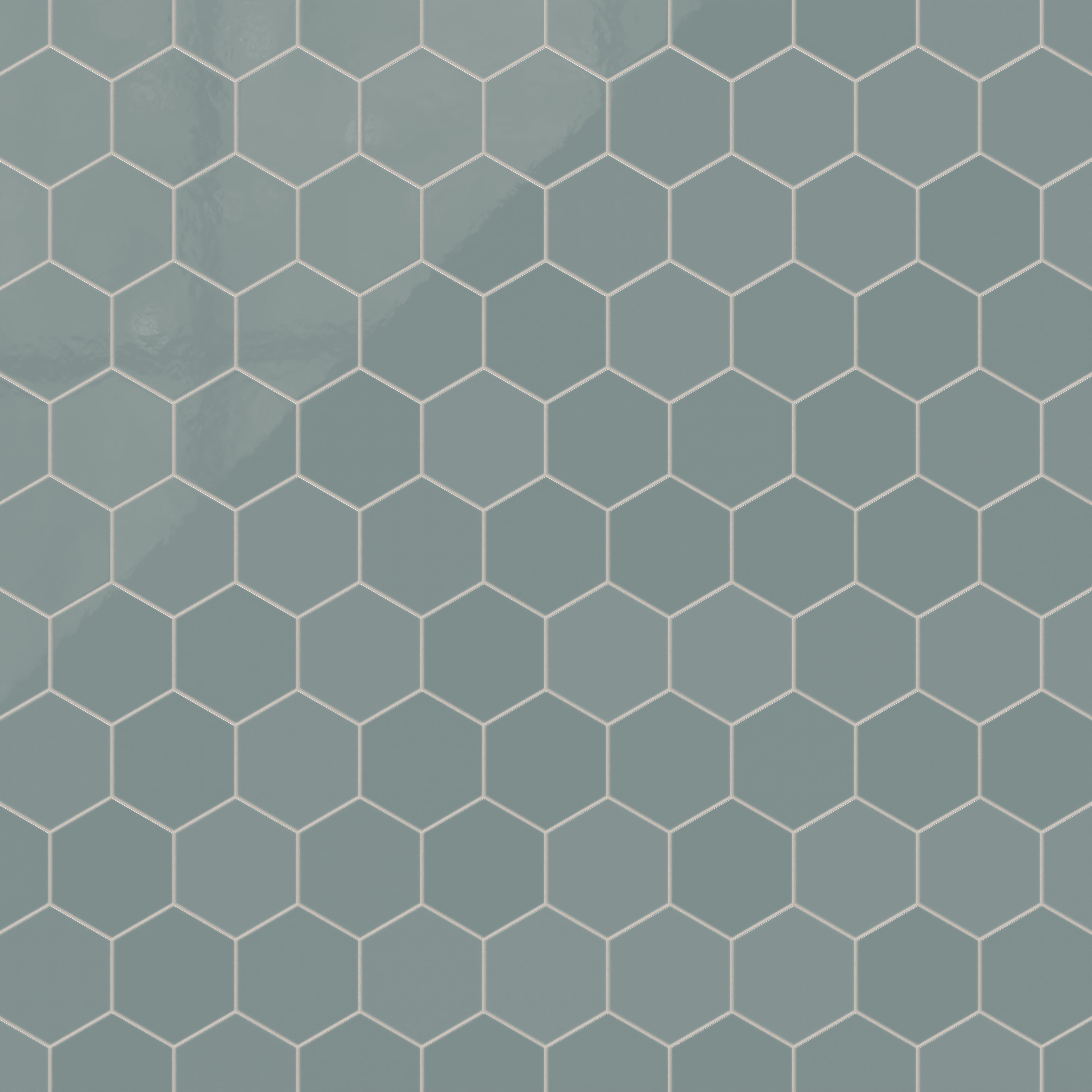8" Hexagon Natural Press Ceramic Tile in North Fork Gloss