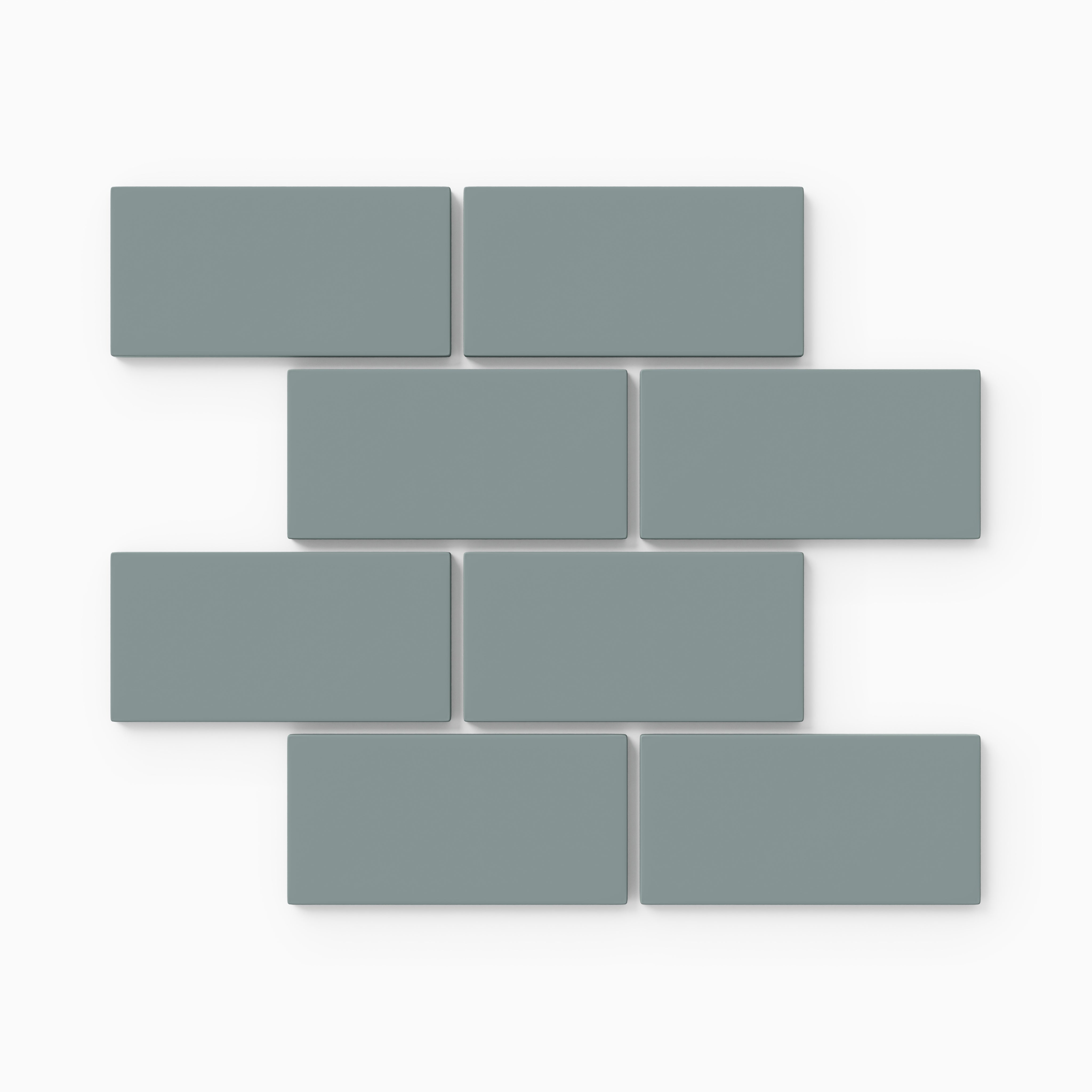 2x4 Half Offset Sheeted Natural Press Ceramic Mosaic Tile in North Fork Matte