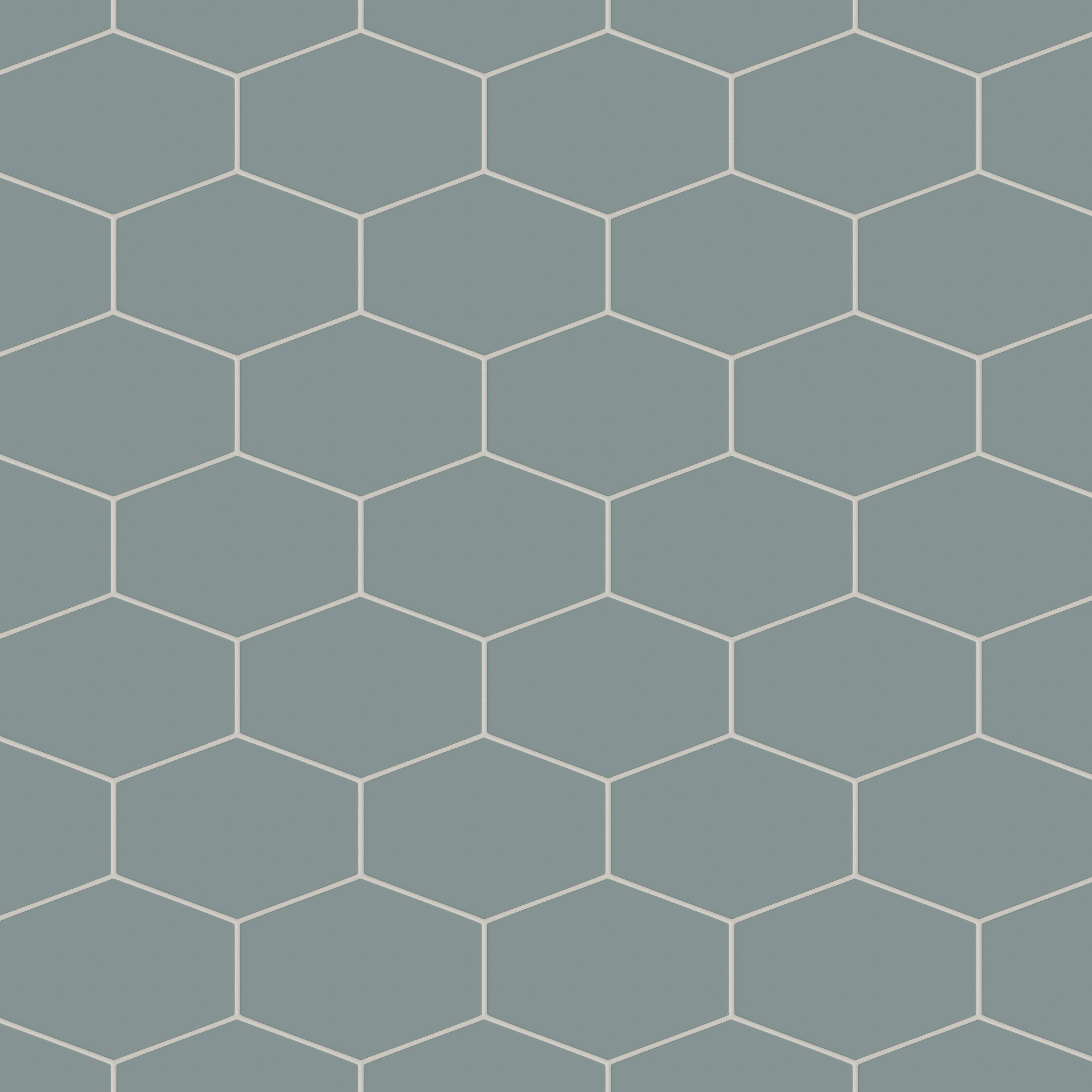 Elongated Hexagon Natural Press Ceramic Tile in North Fork Matte