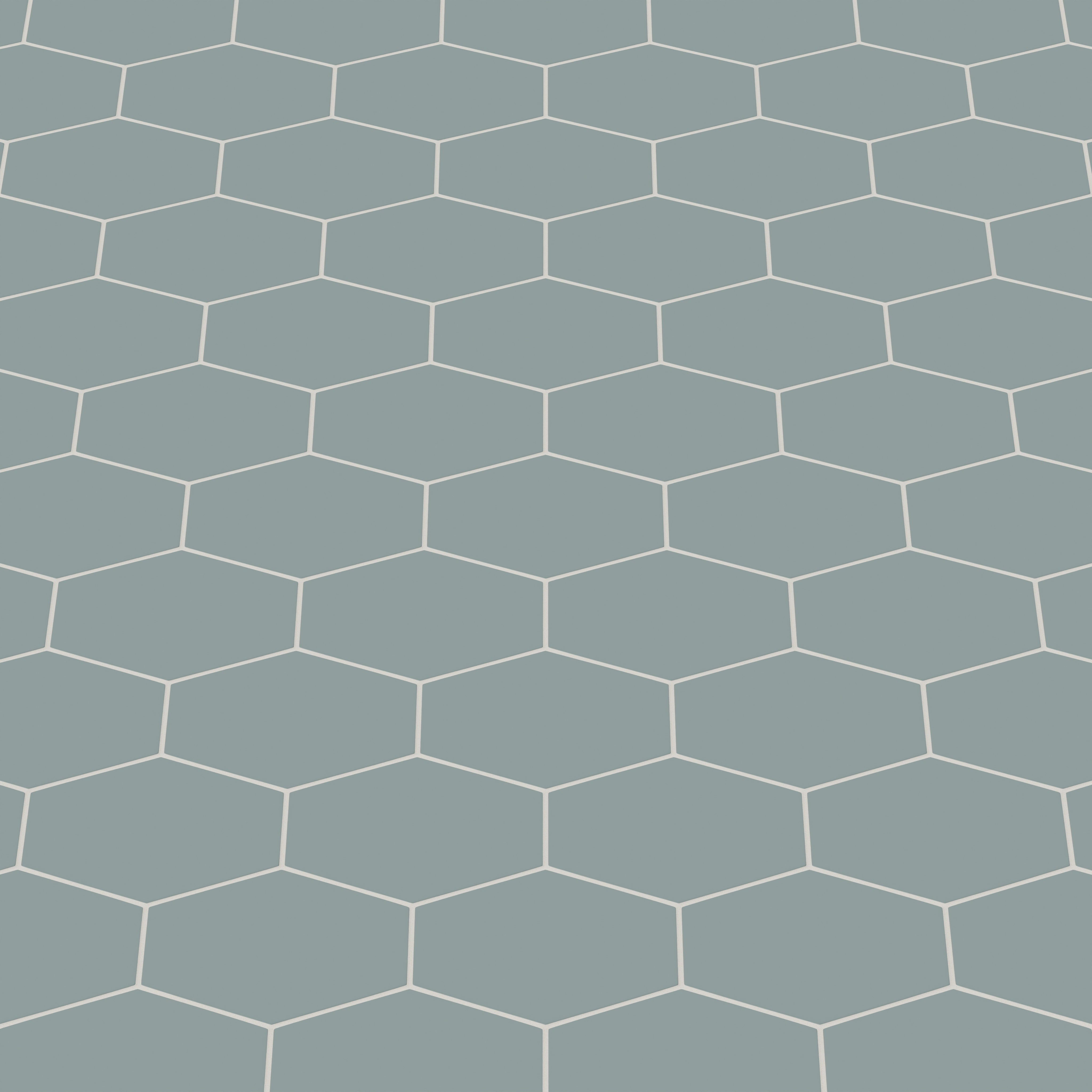 Elongated Hexagon Natural Press Ceramic Tile in North Fork Matte