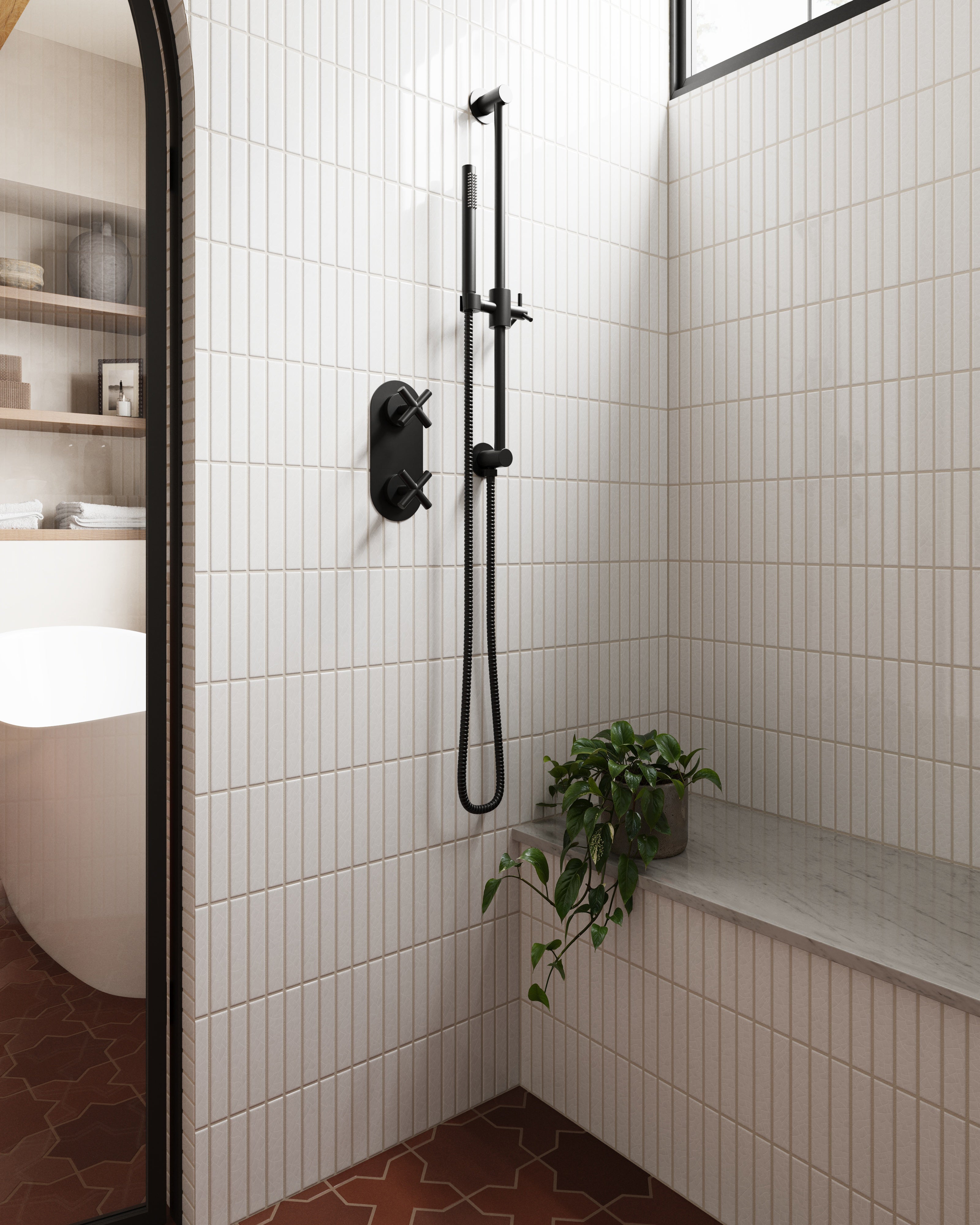 1x6 Straight Set Sheeted Original Ceramic Mosaic Tile in Frost Gloss