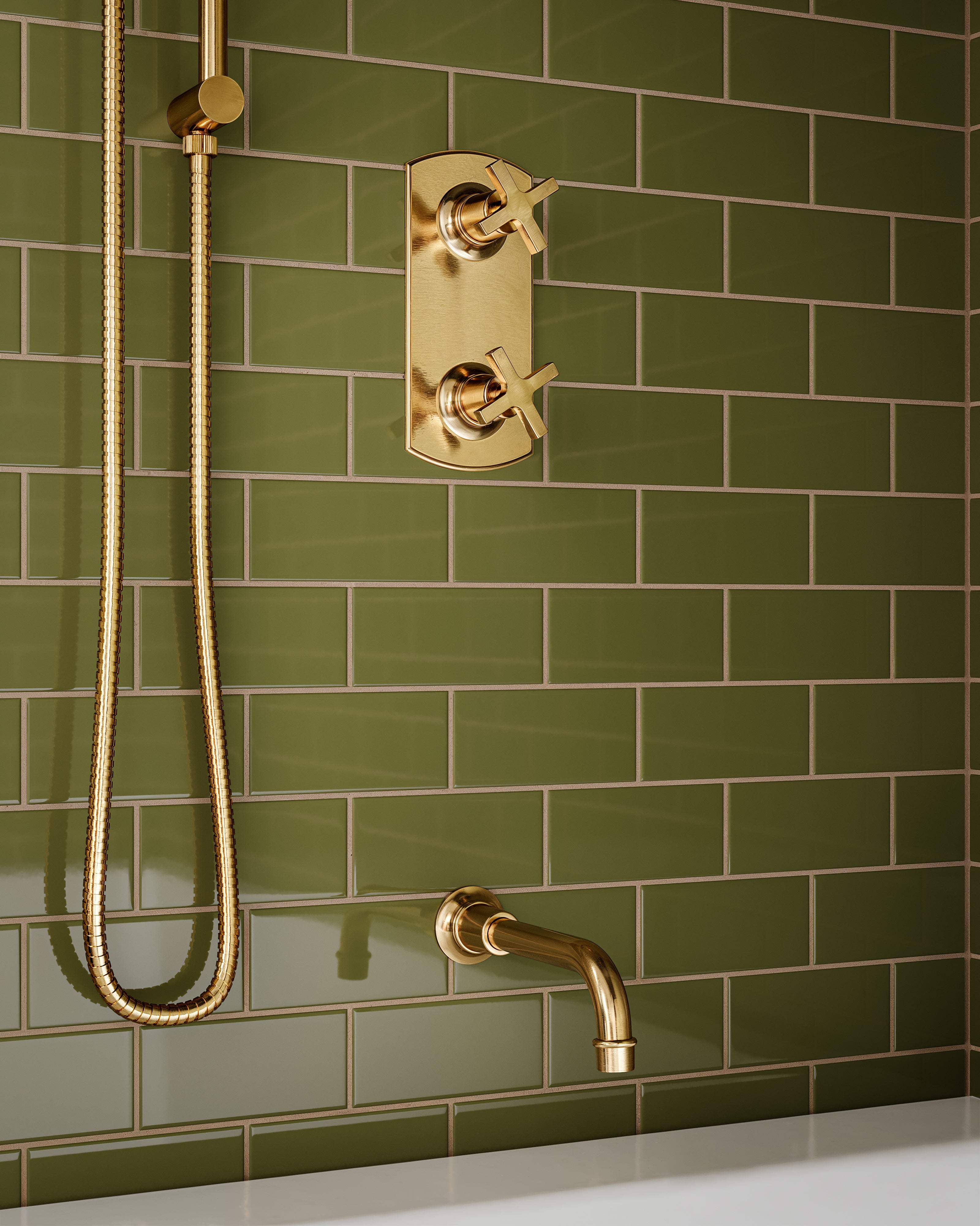 Emerson Wall Mount 8.25" Spout in Satin Brass