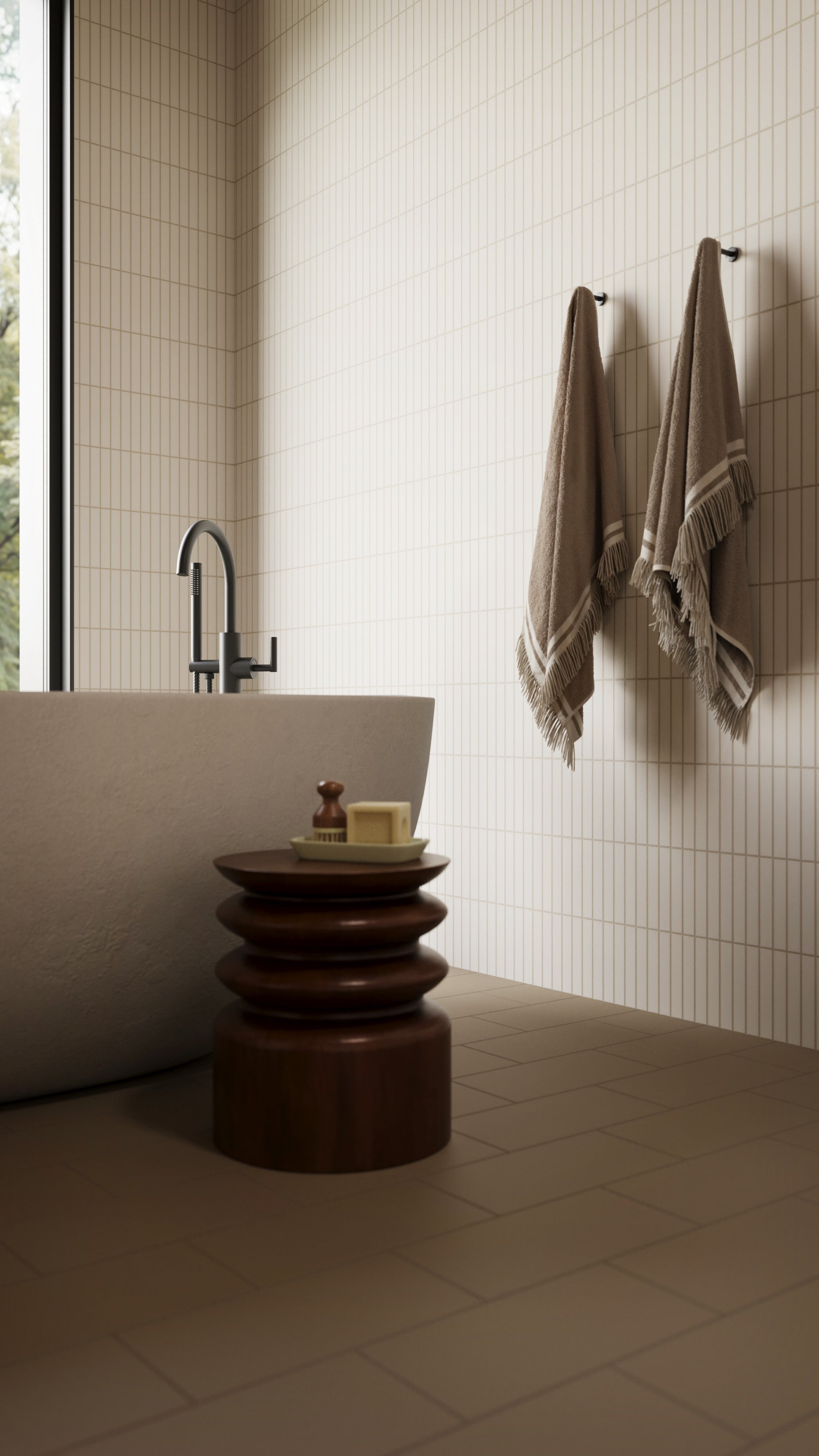 Contour One Handle Floor Mount Gooseneck Bath Trim with Hand Shower and Soft Lever Handle in Oil Rubbed Bronze
