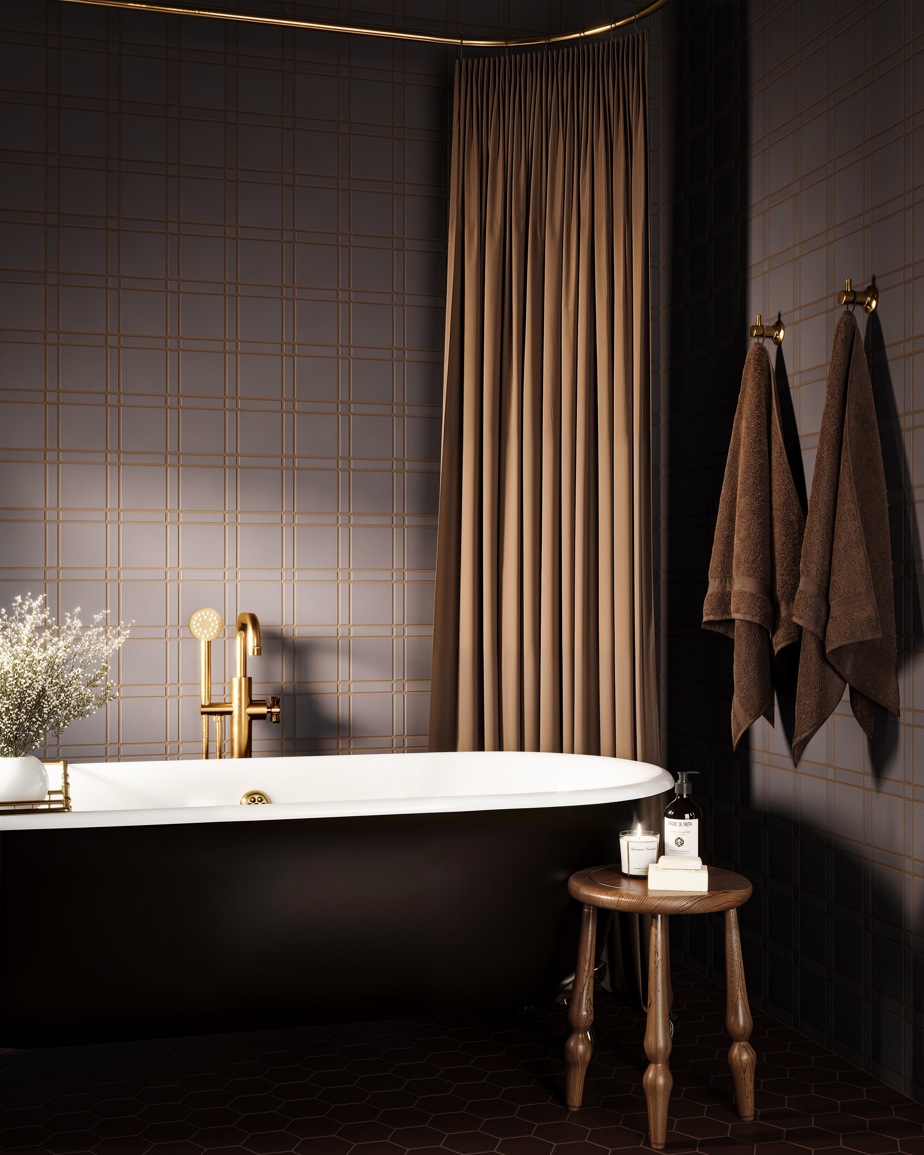 Lattice Sheeted Original Ceramic Tile in Kalamata Matte