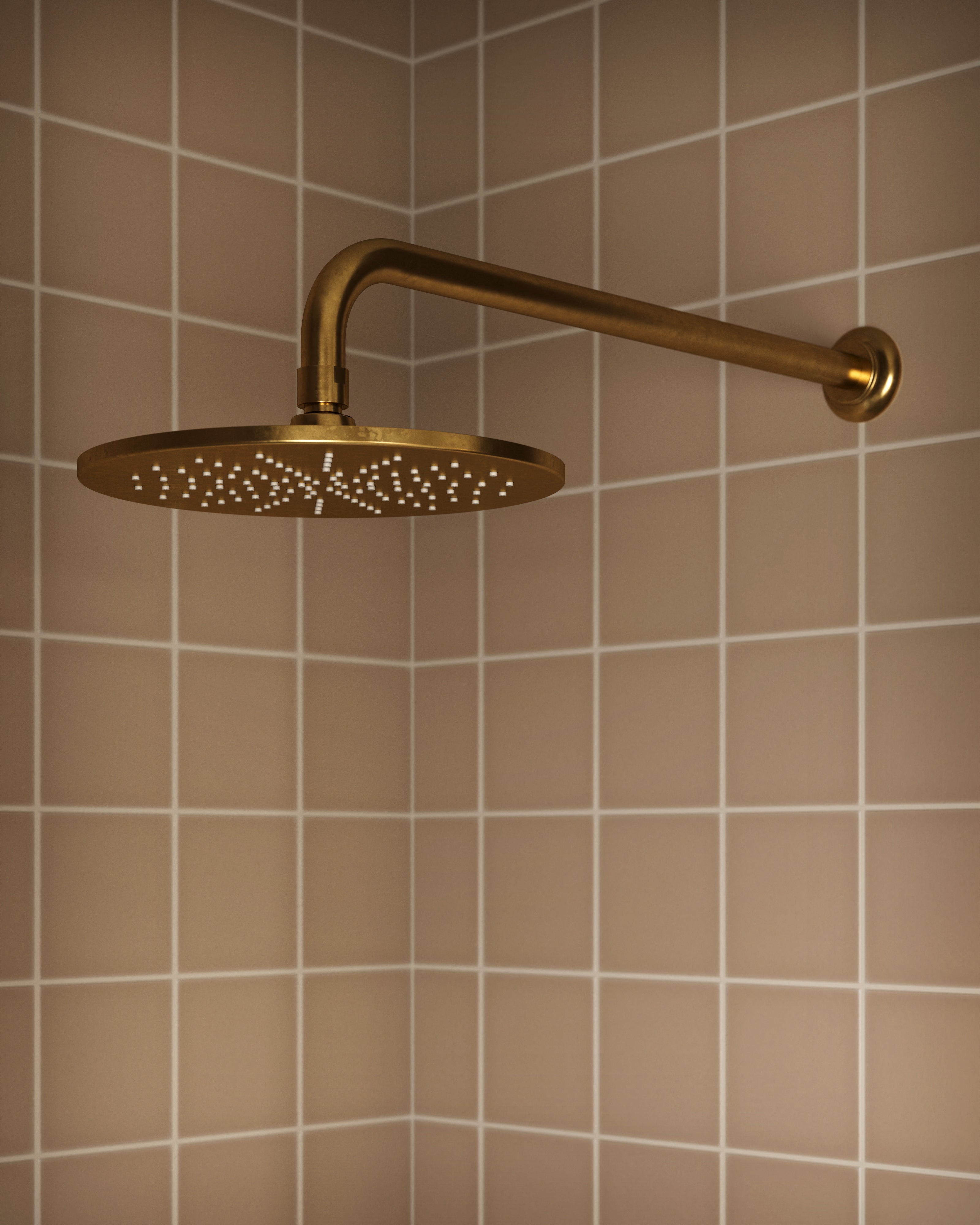 Emerson 90-Degree 16" Shower Arm with Flange in French Brass