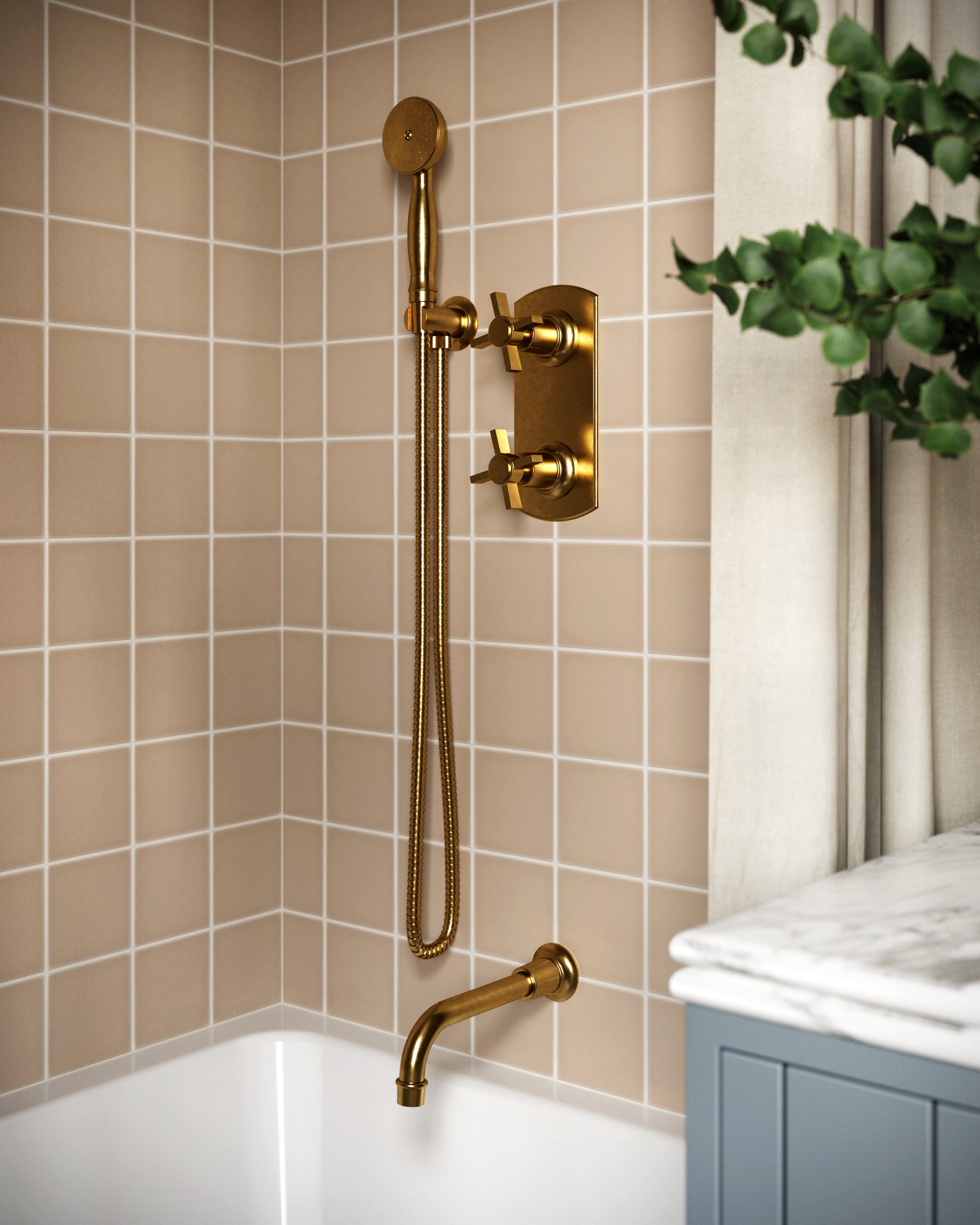 Emerson Wall Mount 8.25" Spout in French Brass
