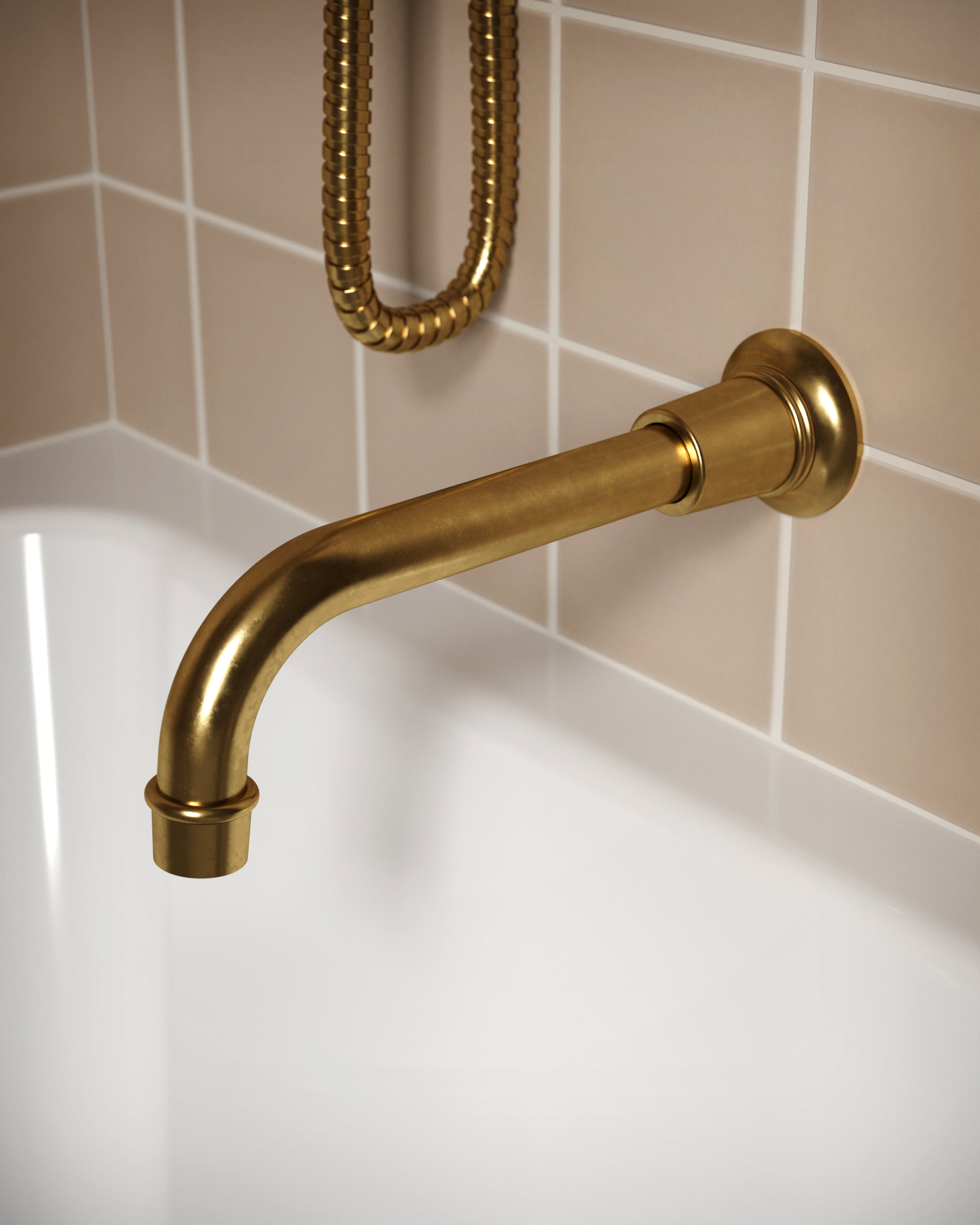 Emerson Wall Mount 8.25" Spout in French Brass