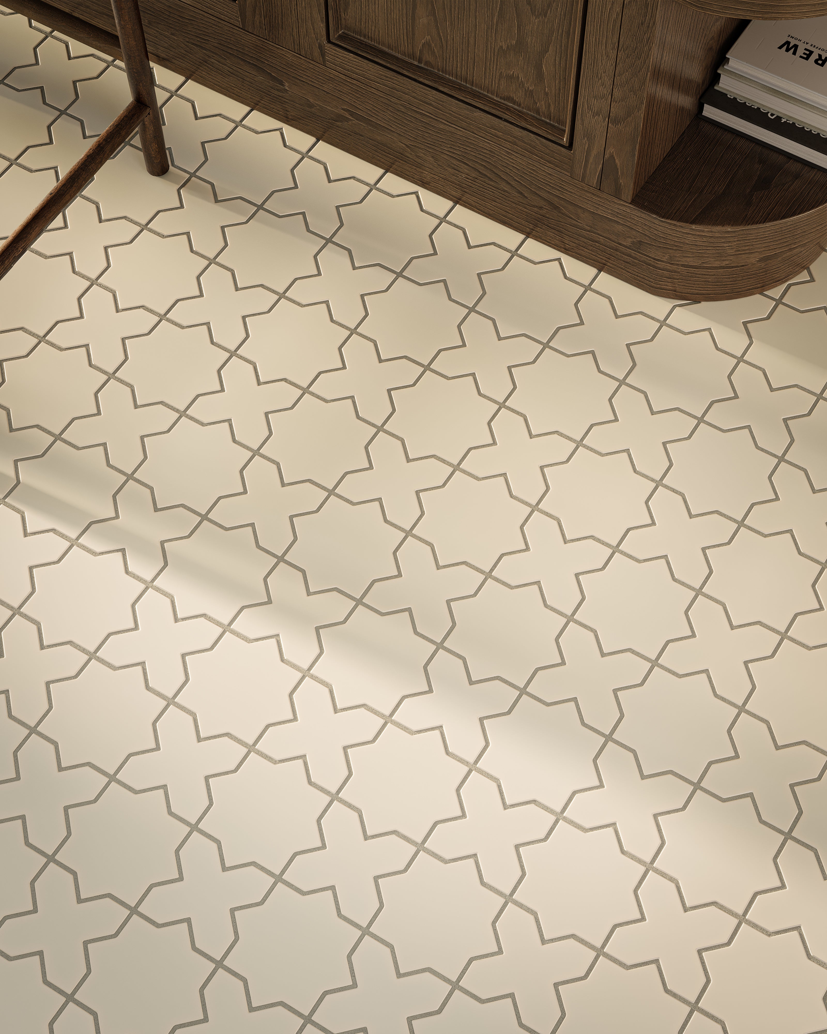 Quick Ship Mini Star & Cross Original Ceramic Tile in Feldspar Matte