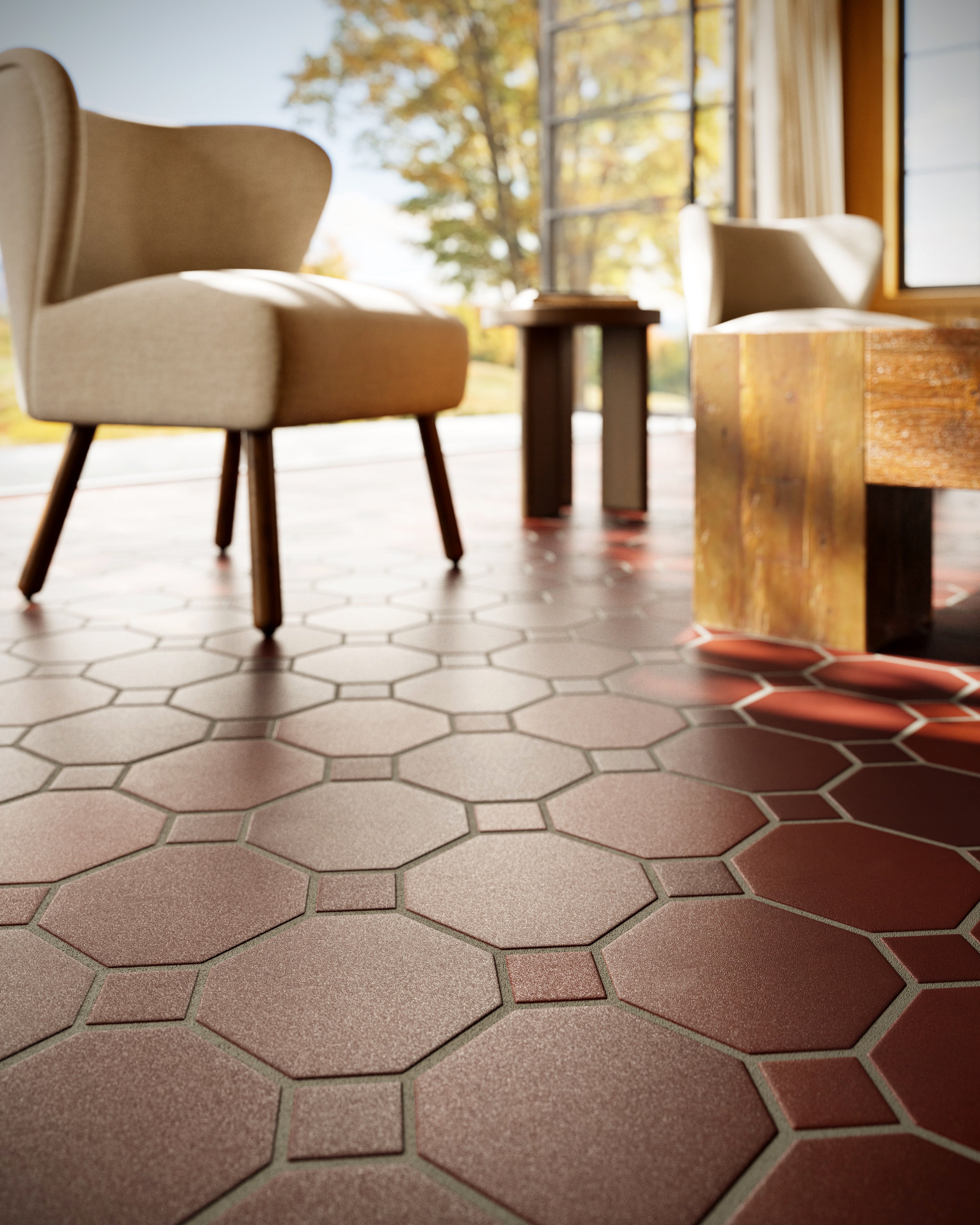 Gramercy Original Ceramic Tile in Redwood