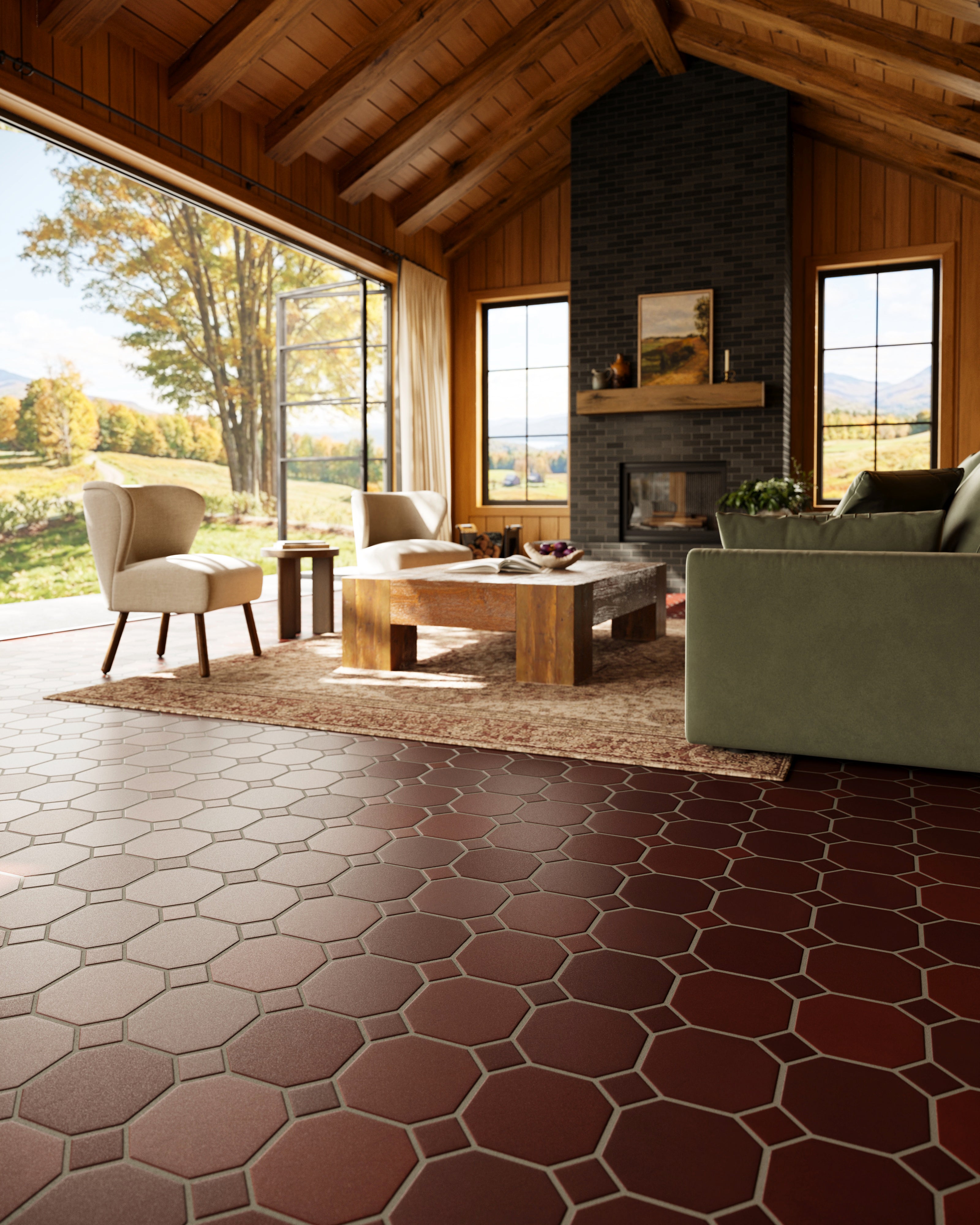 Gramercy Original Ceramic Tile in Redwood