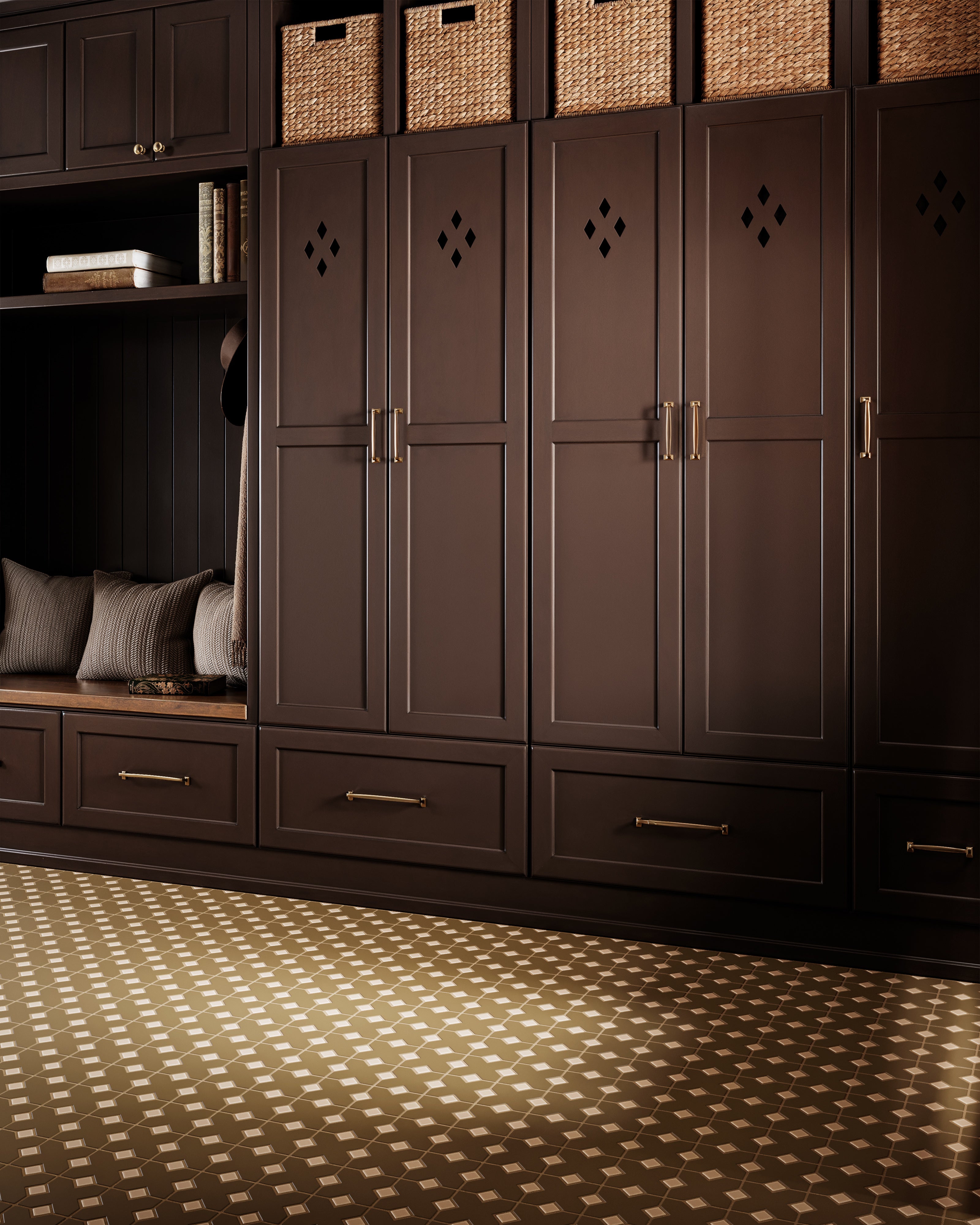 Hacienda Sheeted Original Ceramic Tile in Chaparral Matte & Sweet Pea Matte