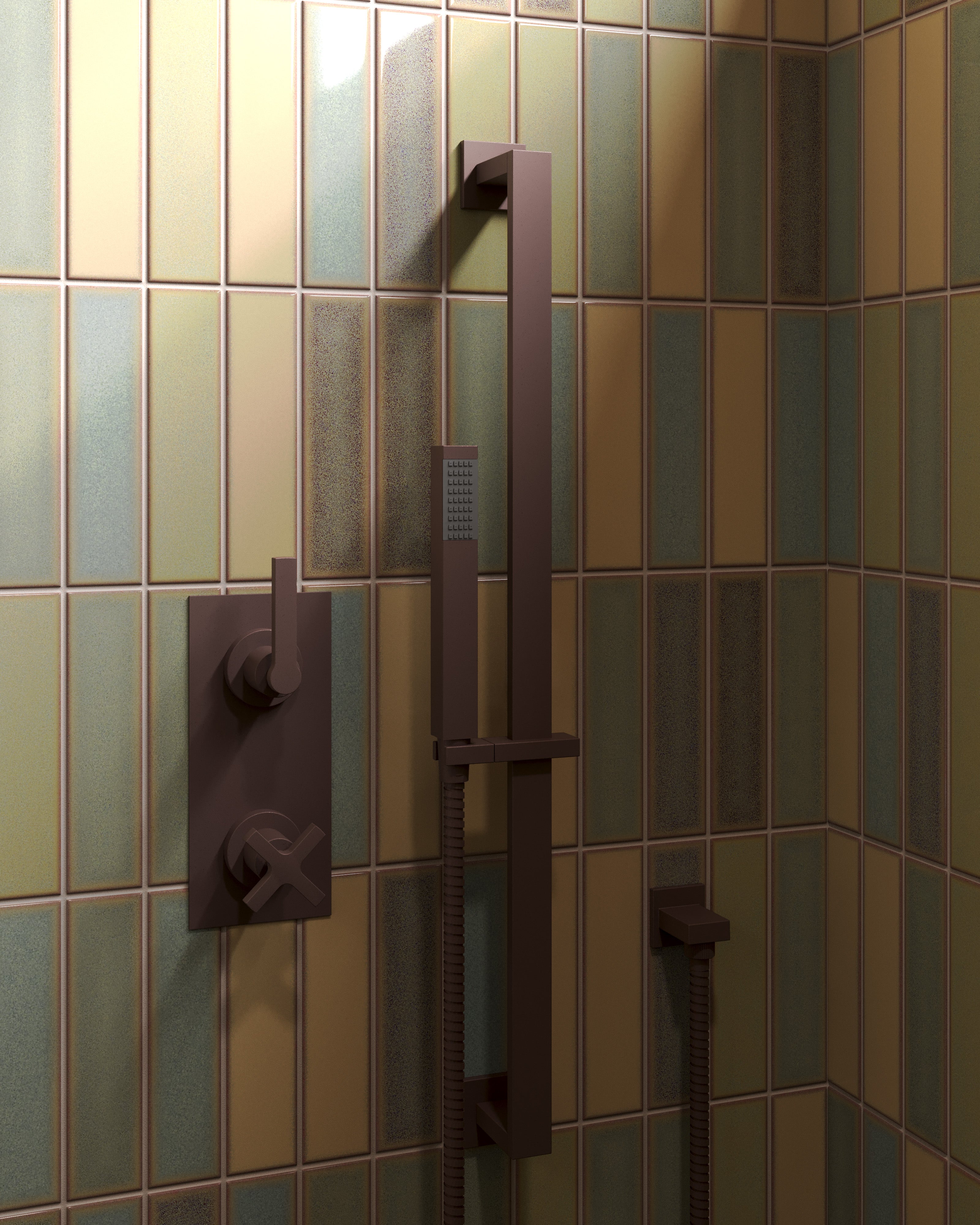 Flatiron Positioning Bar Kit - Less Hand Shower in Architectural Copper