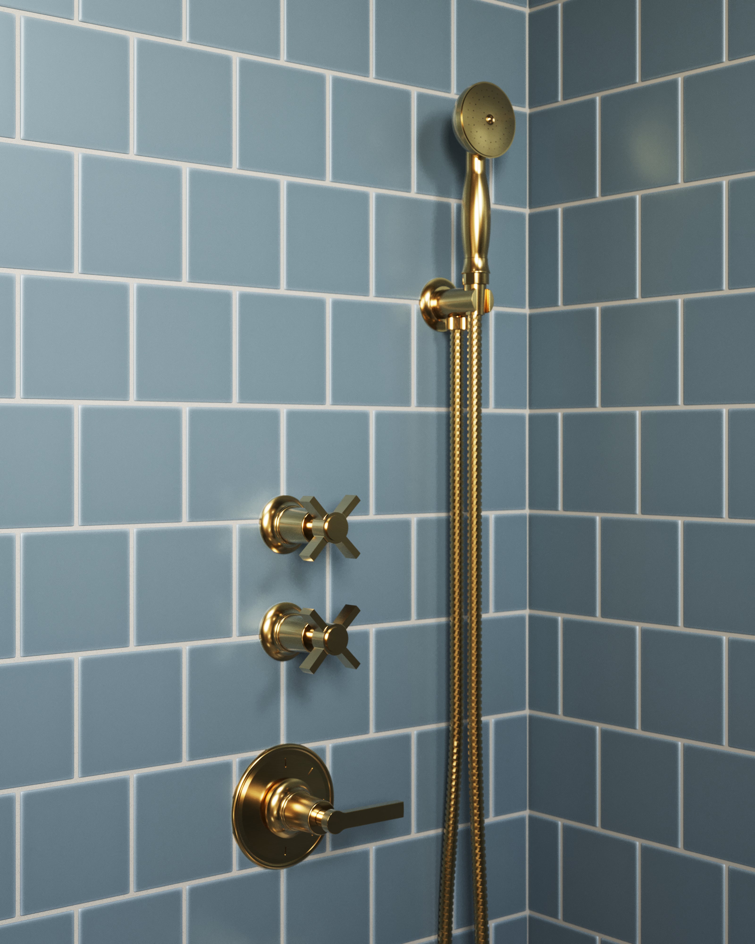 Emerson Wall Elbow with Hook Kit - Less Hand Shower in Uncoated Polished Brass