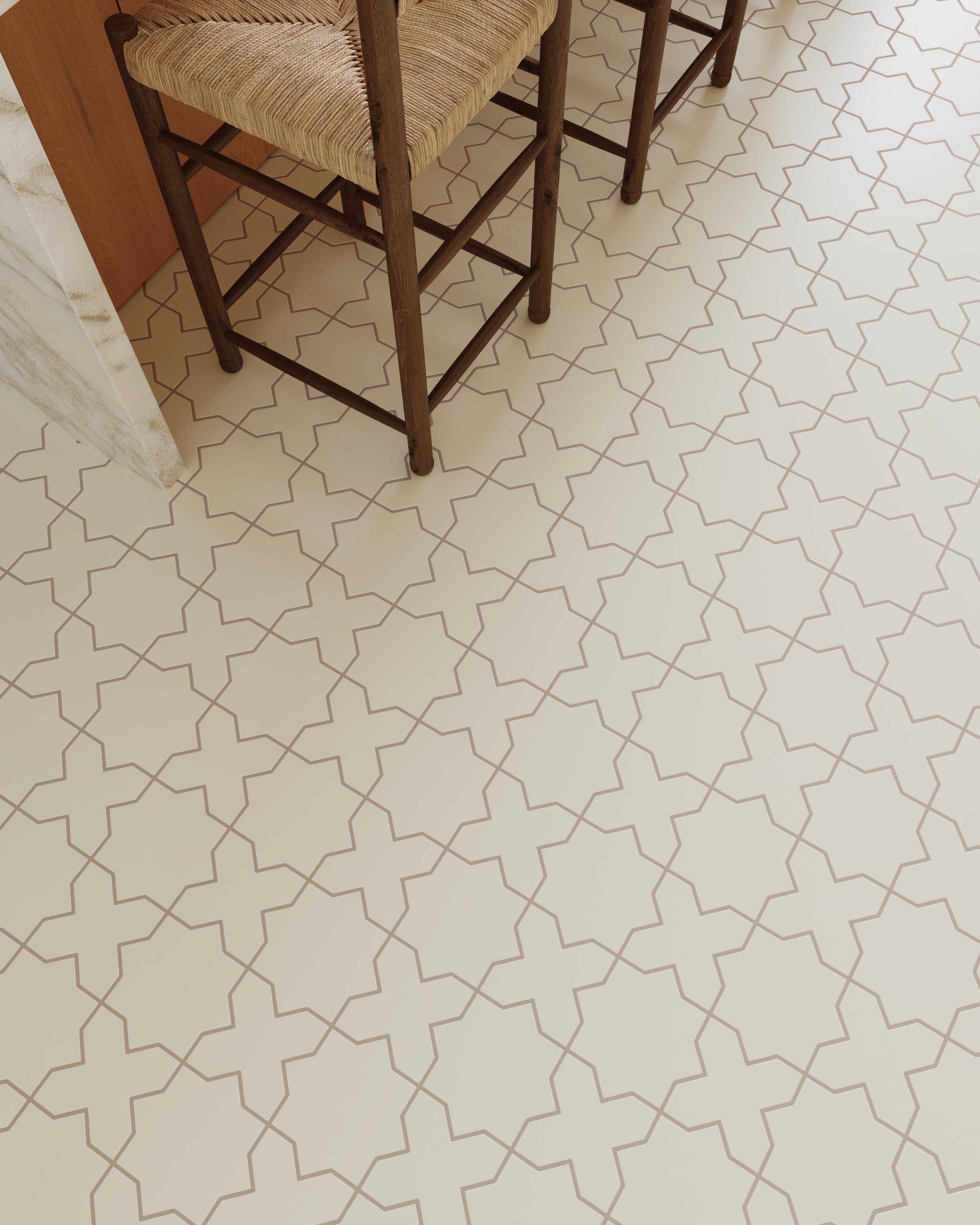 Star & Cross Original Ceramic Tile in Sand Dune Matte