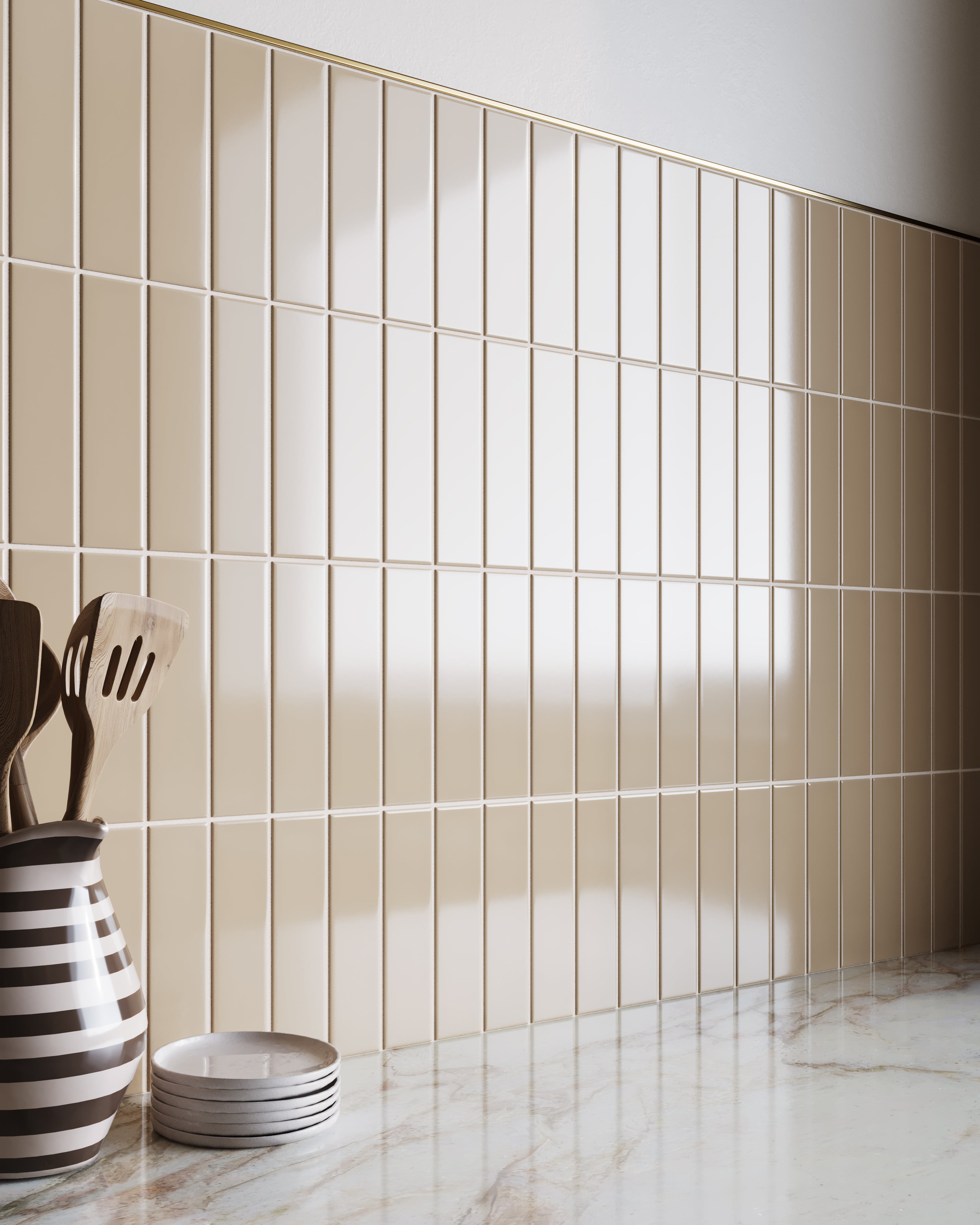 2x8 Original Ceramic Tile in Tumbleweed Gloss