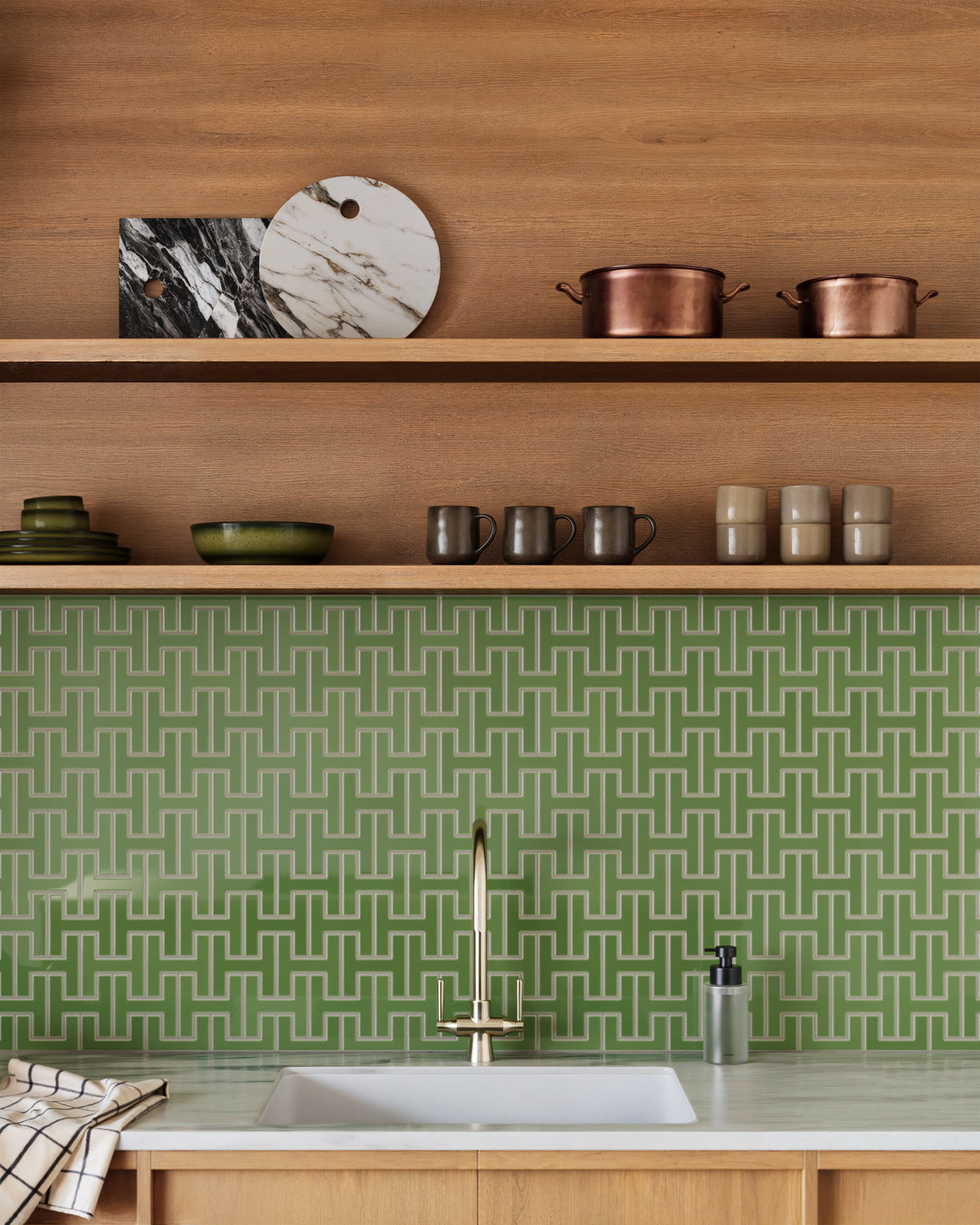Chaine Homme Original Ceramic Tile in Kelp Gloss